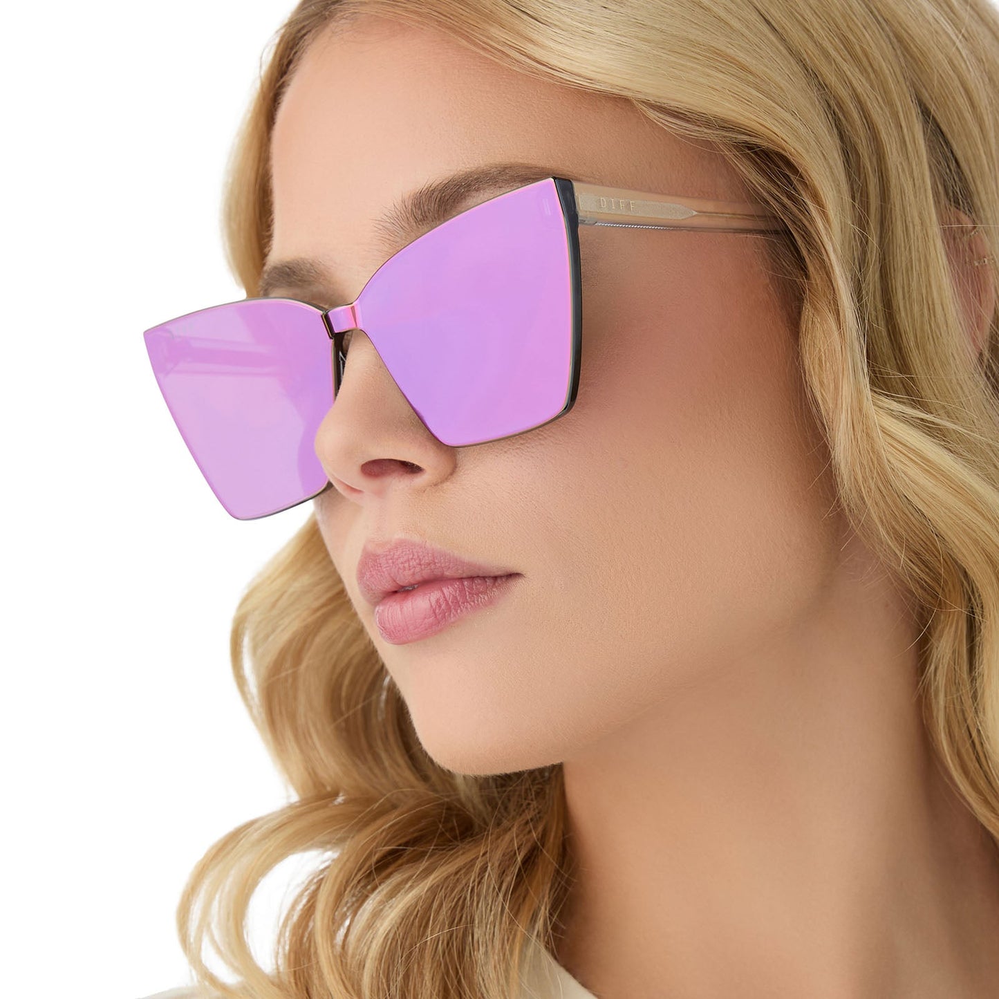 GOLDIE XS - OPALESCENT PINK + CHERRY BLOSSOM MIRROR SUNGLASSES