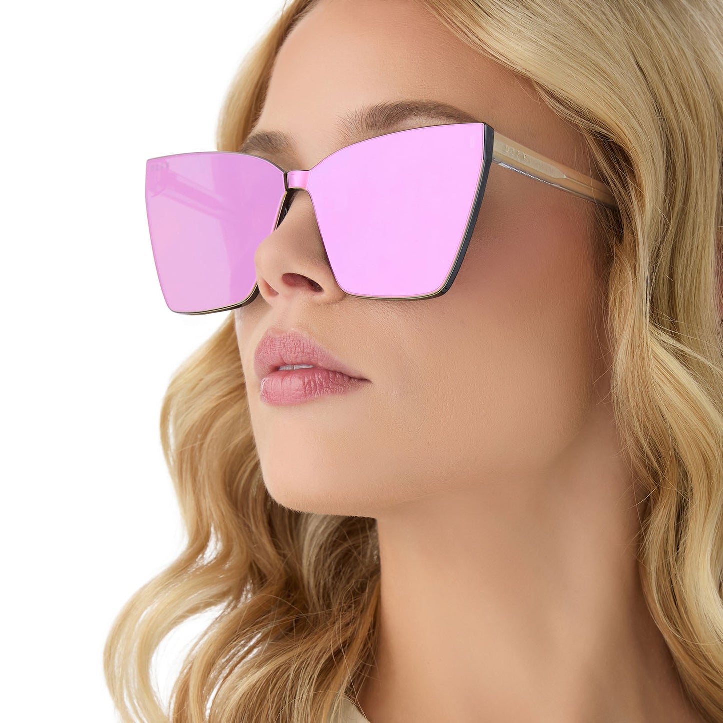 GOLDIE - OPALESCENT PINK + CHERRY BLOSSOM MIRROR SUNGLASSES