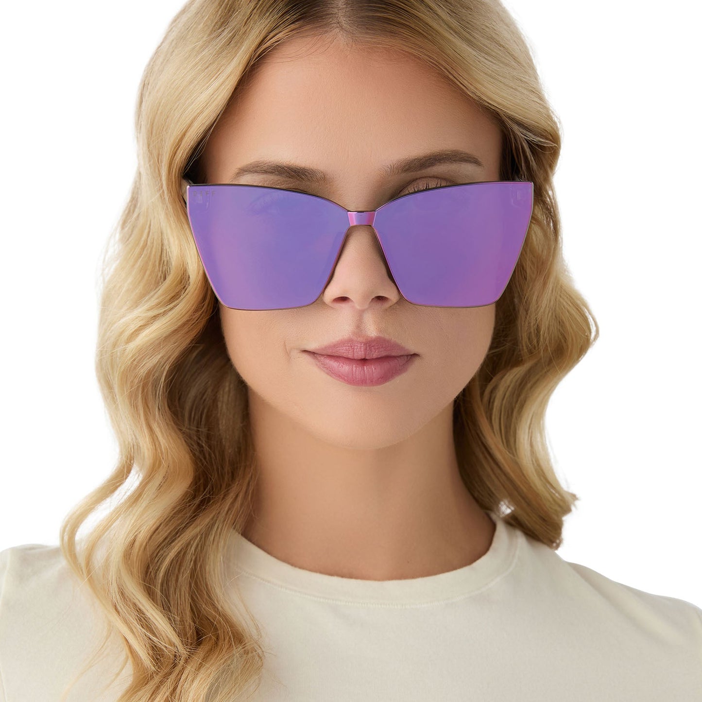 GOLDIE - OPALESCENT PINK + CHERRY BLOSSOM MIRROR SUNGLASSES