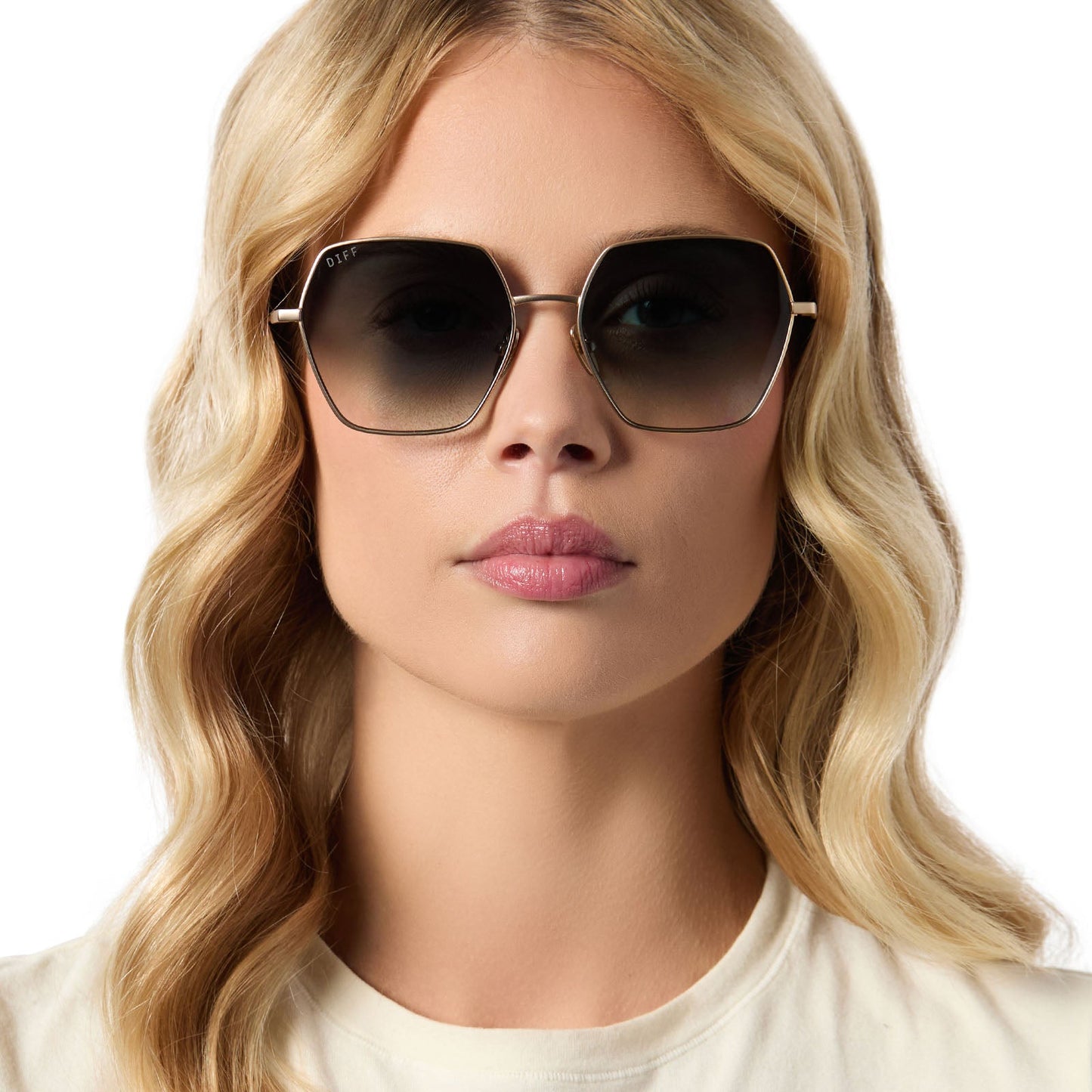 HARLOWE - MATTE GOLD + G15 GRADIENT SUNGLASSES