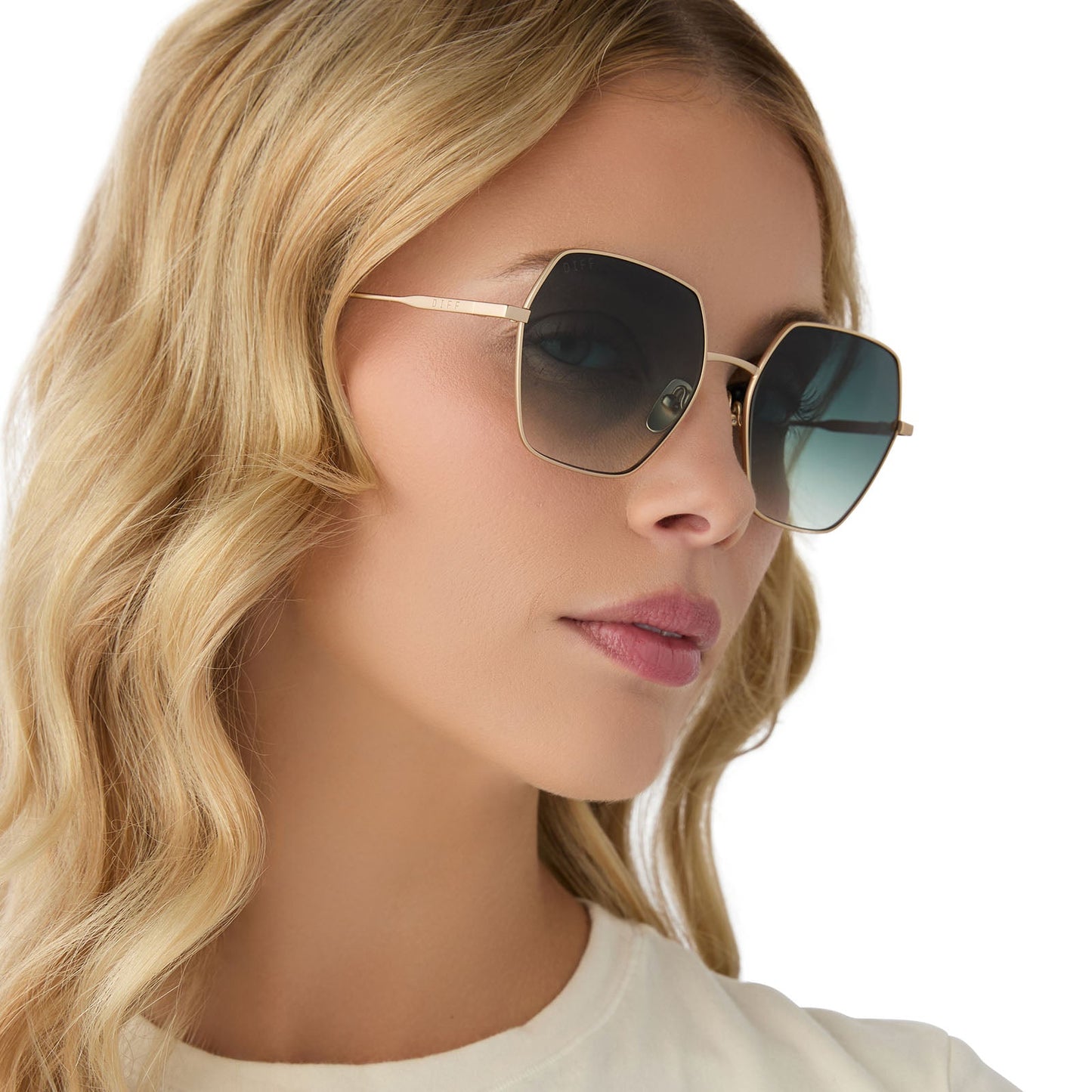 HARLOWE - MATTE GOLD + G15 GRADIENT SUNGLASSES