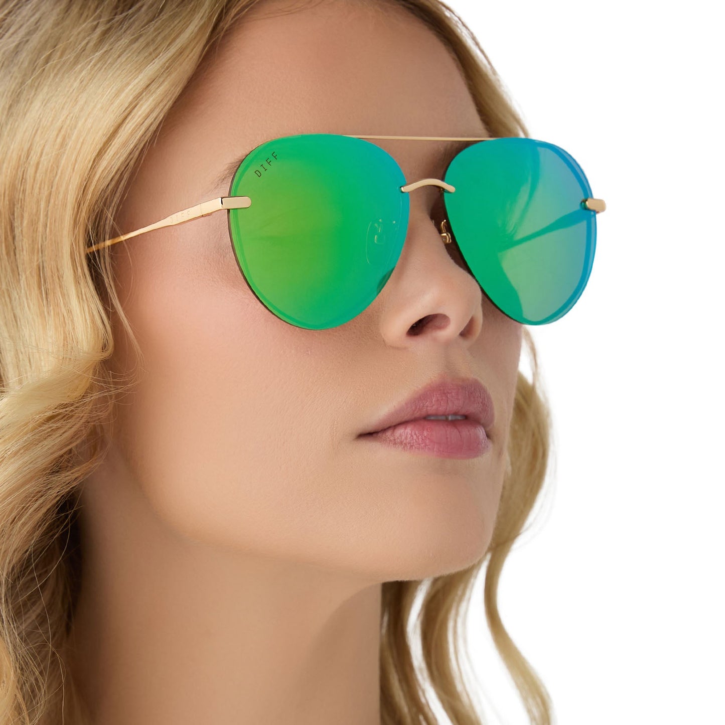 LENOX - GOLD + GREEN MIRROR SUNGLASSES