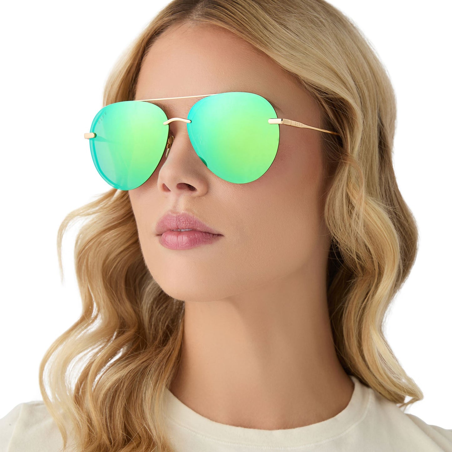 LENOX - GOLD + GREEN MIRROR SUNGLASSES