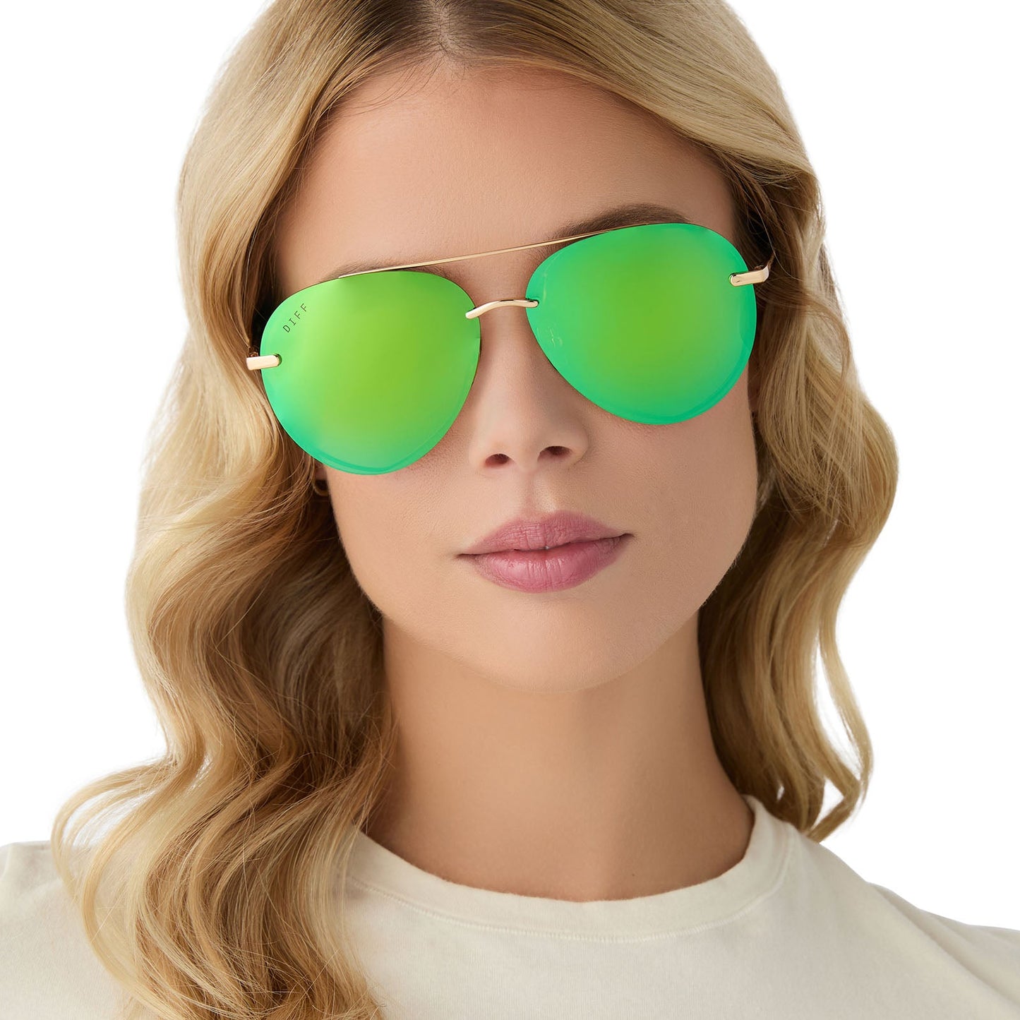 LENOX - GOLD + GREEN MIRROR SUNGLASSES