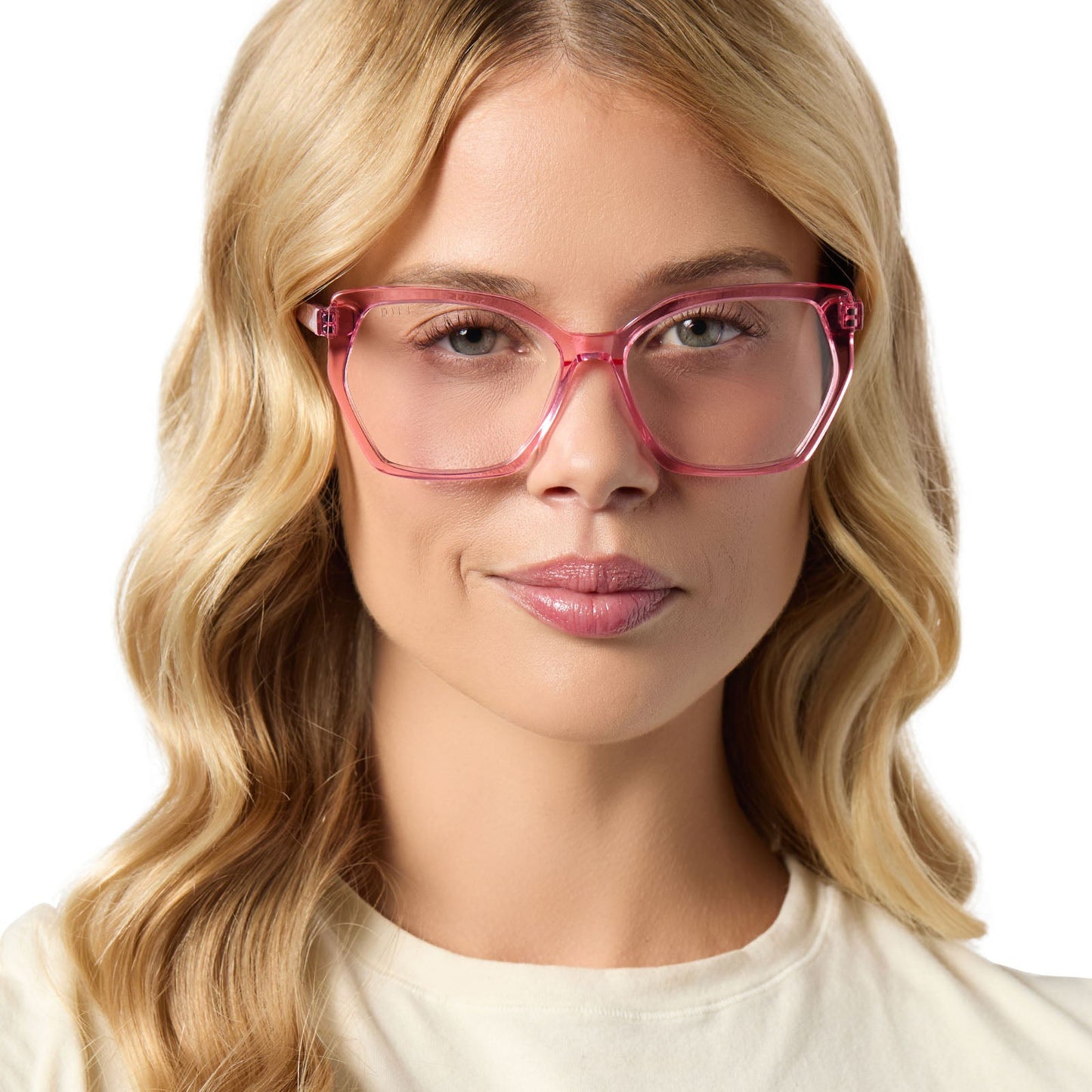 MAISIE - CANDY PINK CRYSTAL + PRESCRIPTION GLASSES