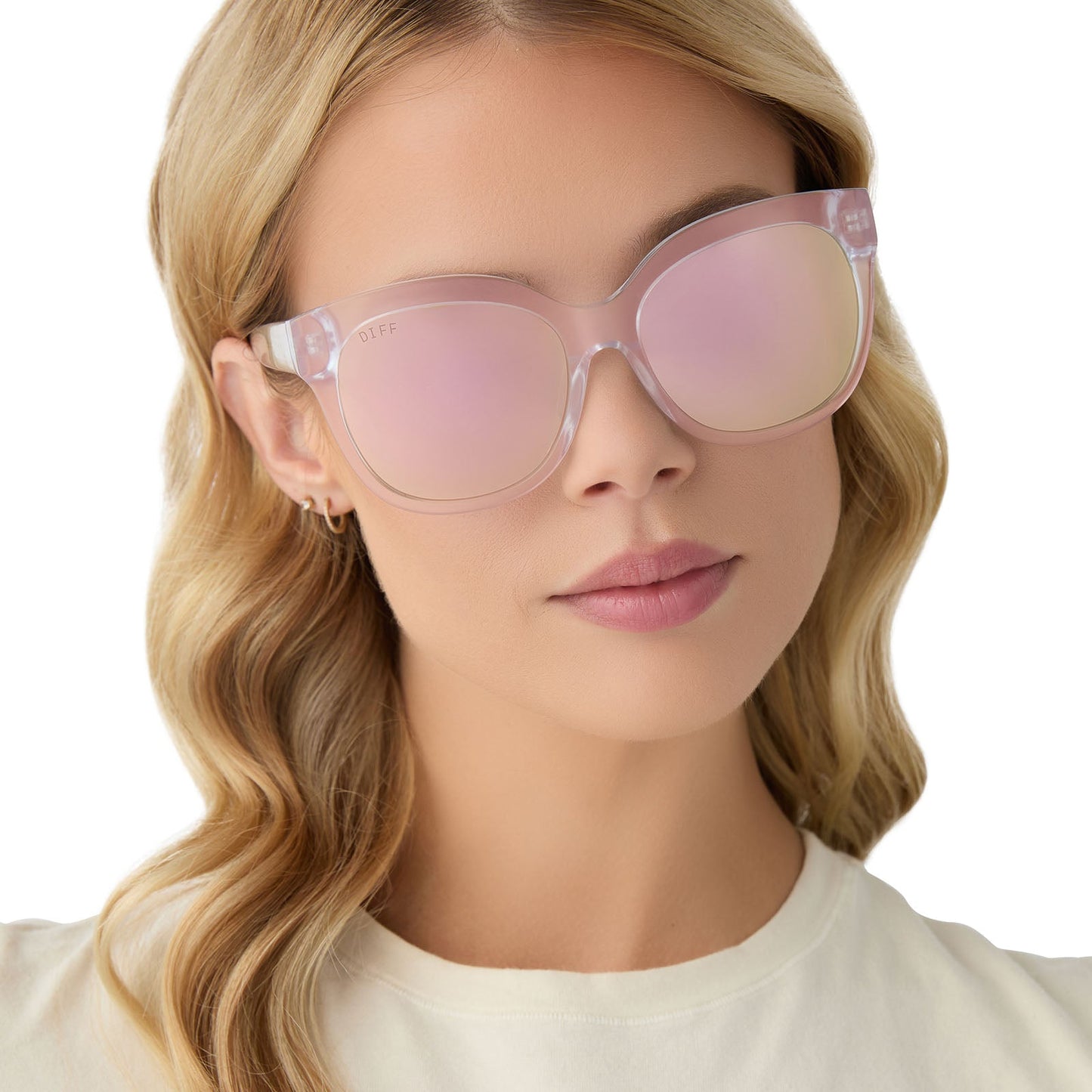 MAYA - OPALESCENT PINK + CHERRY BLOSSOM MIRROR SUNGLASSES