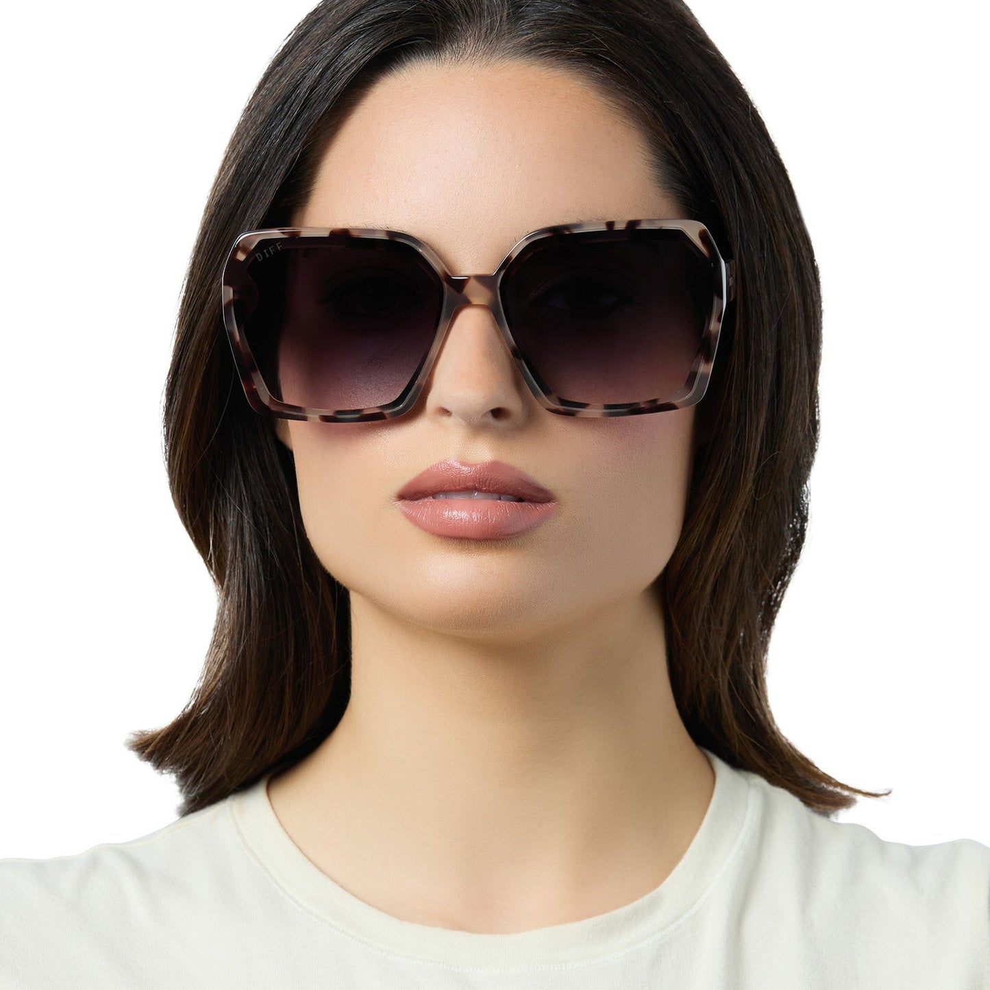 PRESLEY - CREAM TORTOISE + GREY GRADIENT SUNGLASSES