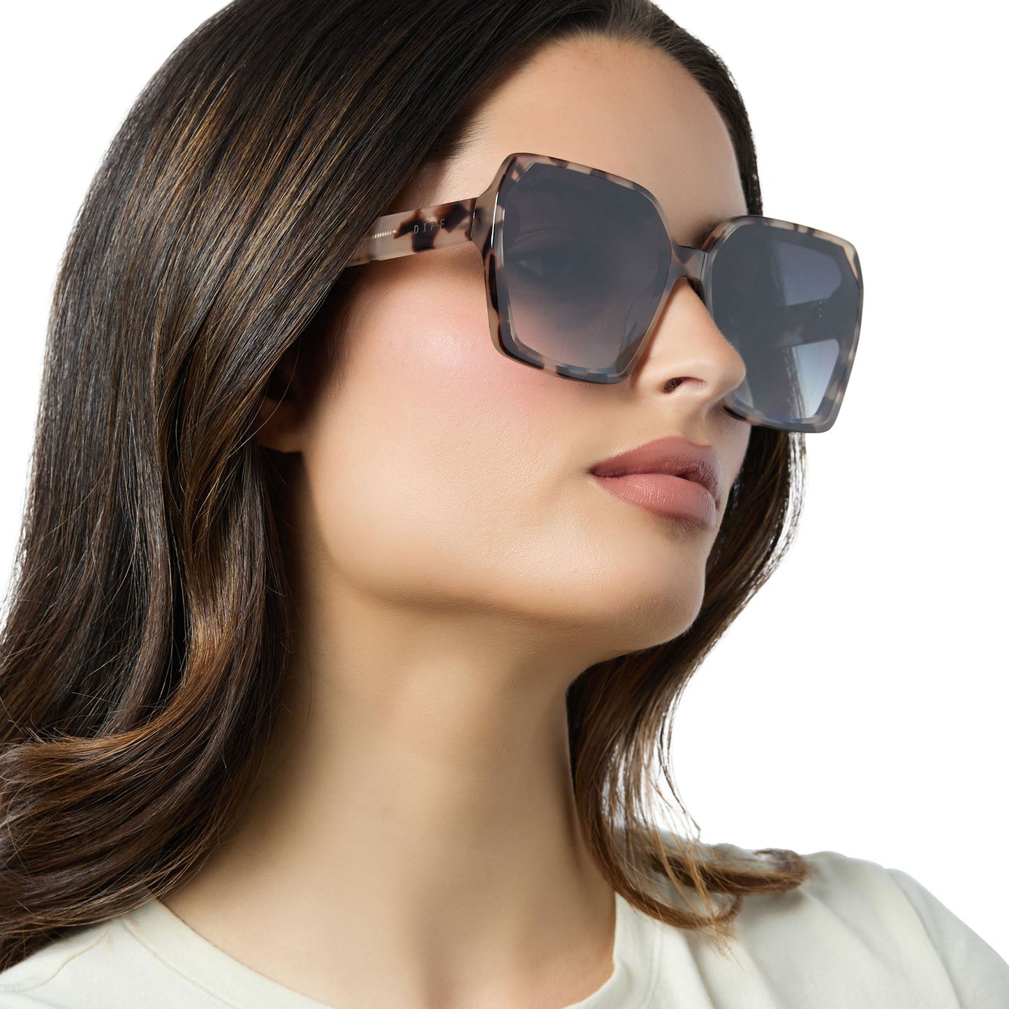 PRESLEY - CREAM TORTOISE + GREY GRADIENT SUNGLASSES