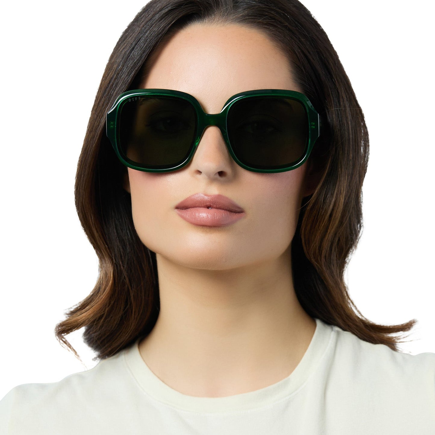 SERAPHINA - PALM GREEN CRYSTAL + G15 SUNGLASSES