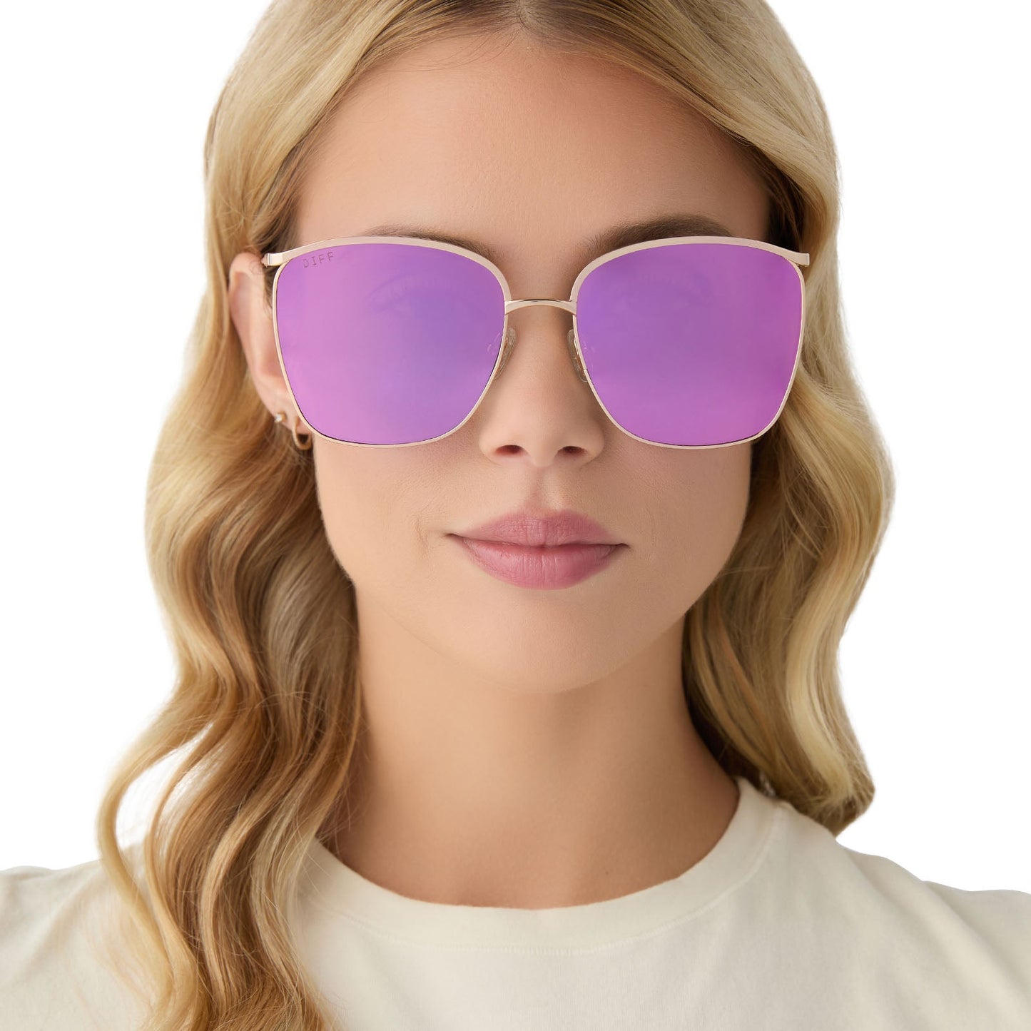 VITTORIA - GOLD + PINK RUSH MIRROR SUNGLASSES