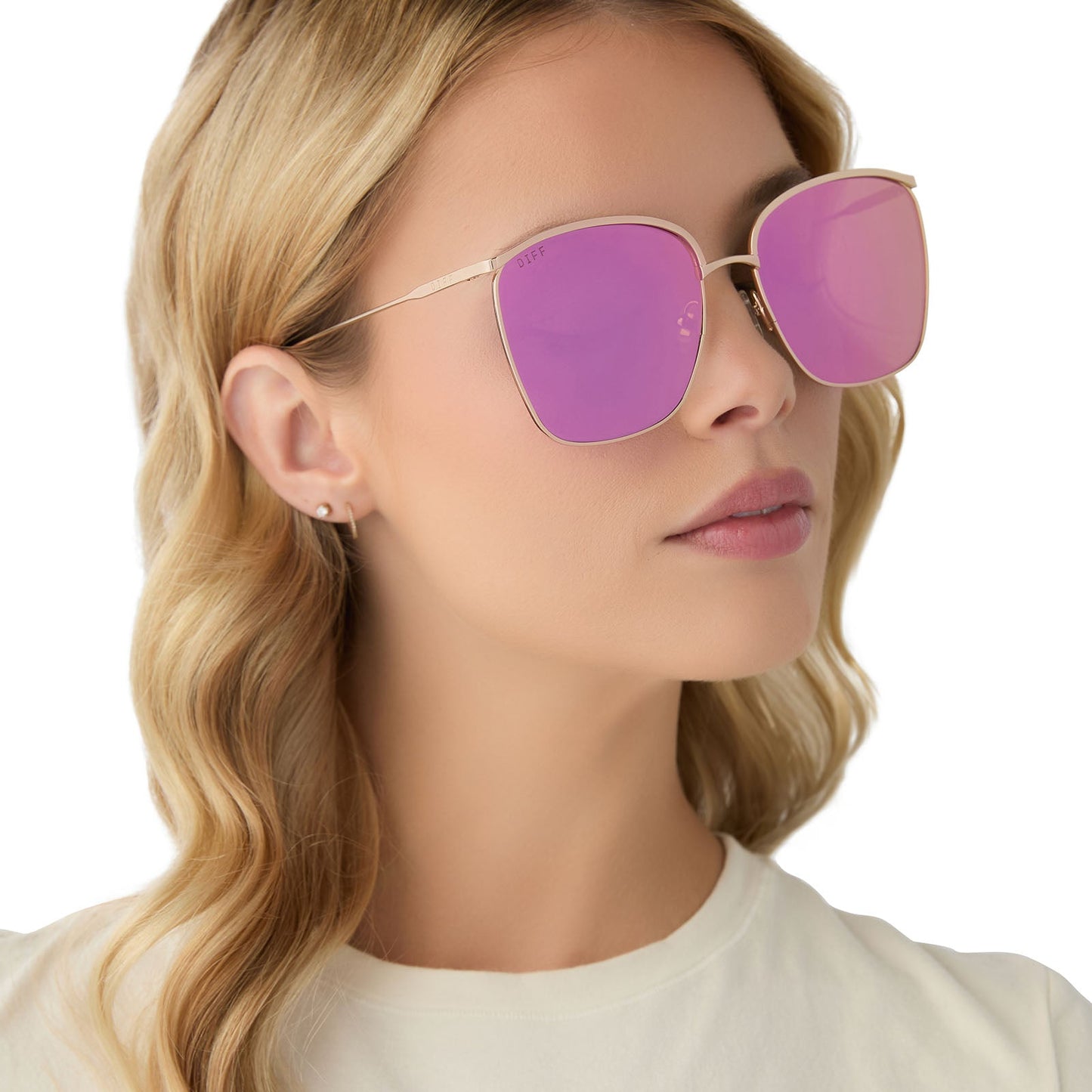 VITTORIA - GOLD + PINK RUSH MIRROR SUNGLASSES