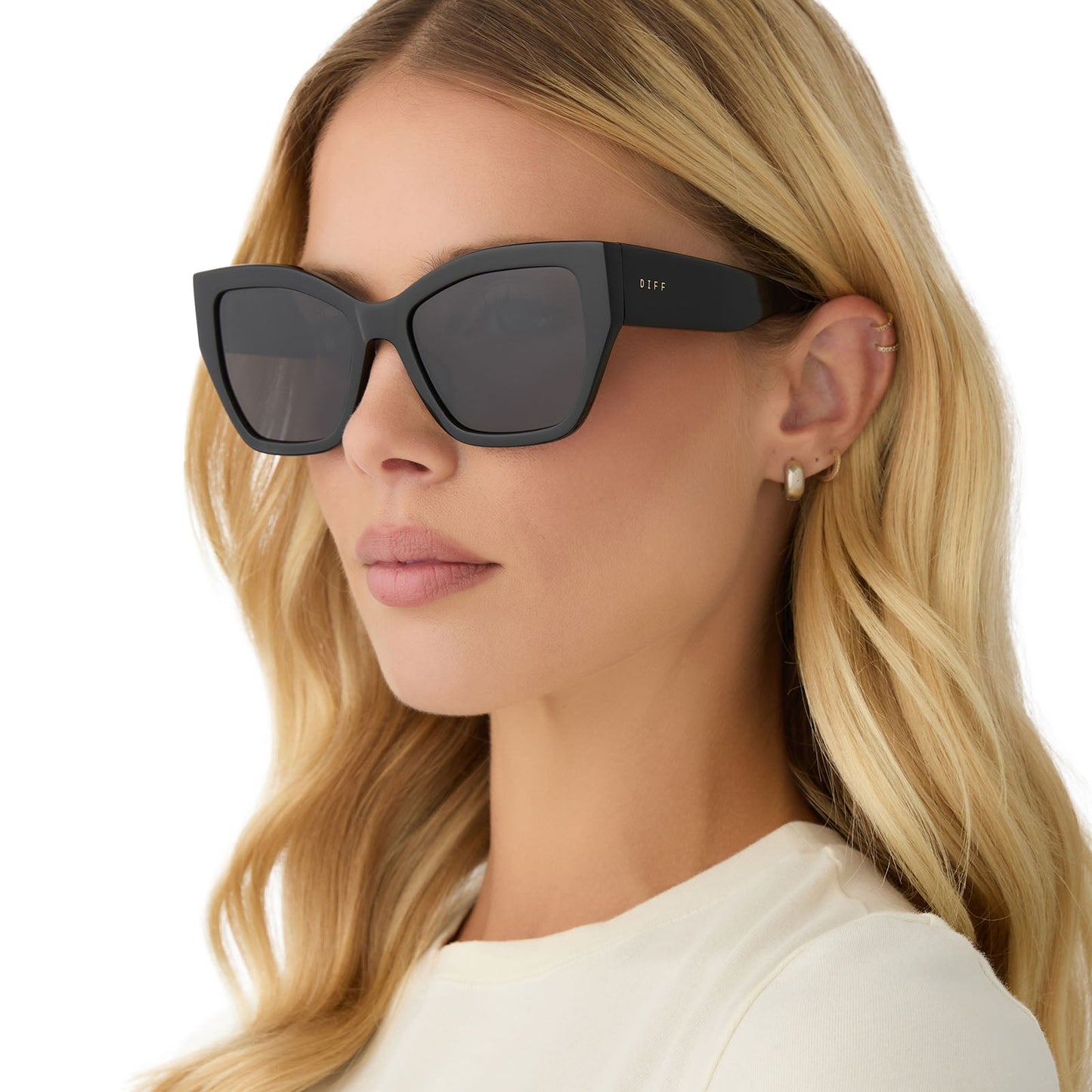 VIVIENNE - BLACK + GREY + POLARIZED SUNGLASSES