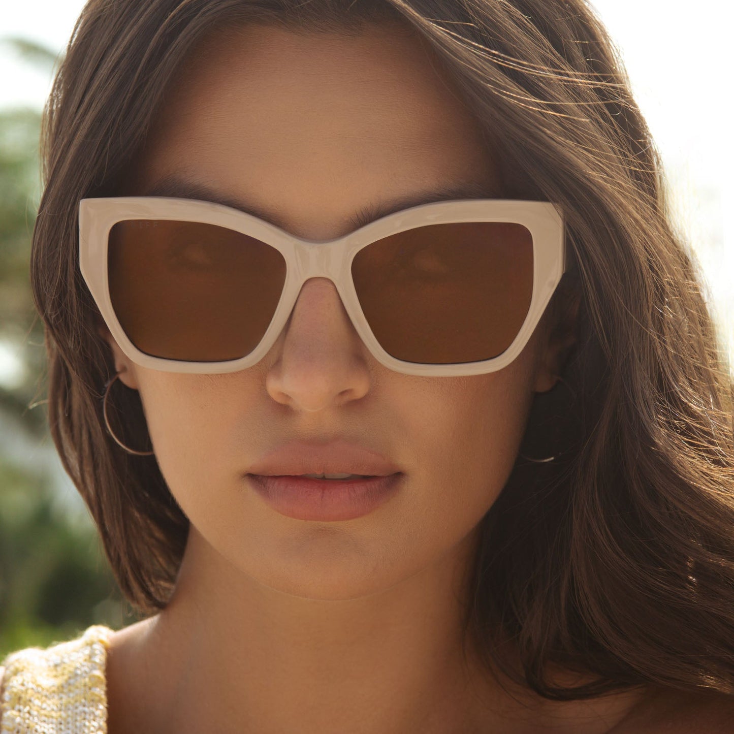 VIVIENNE - ALMOND + BROWN WITH GOLD FLASH SUNGLASSES