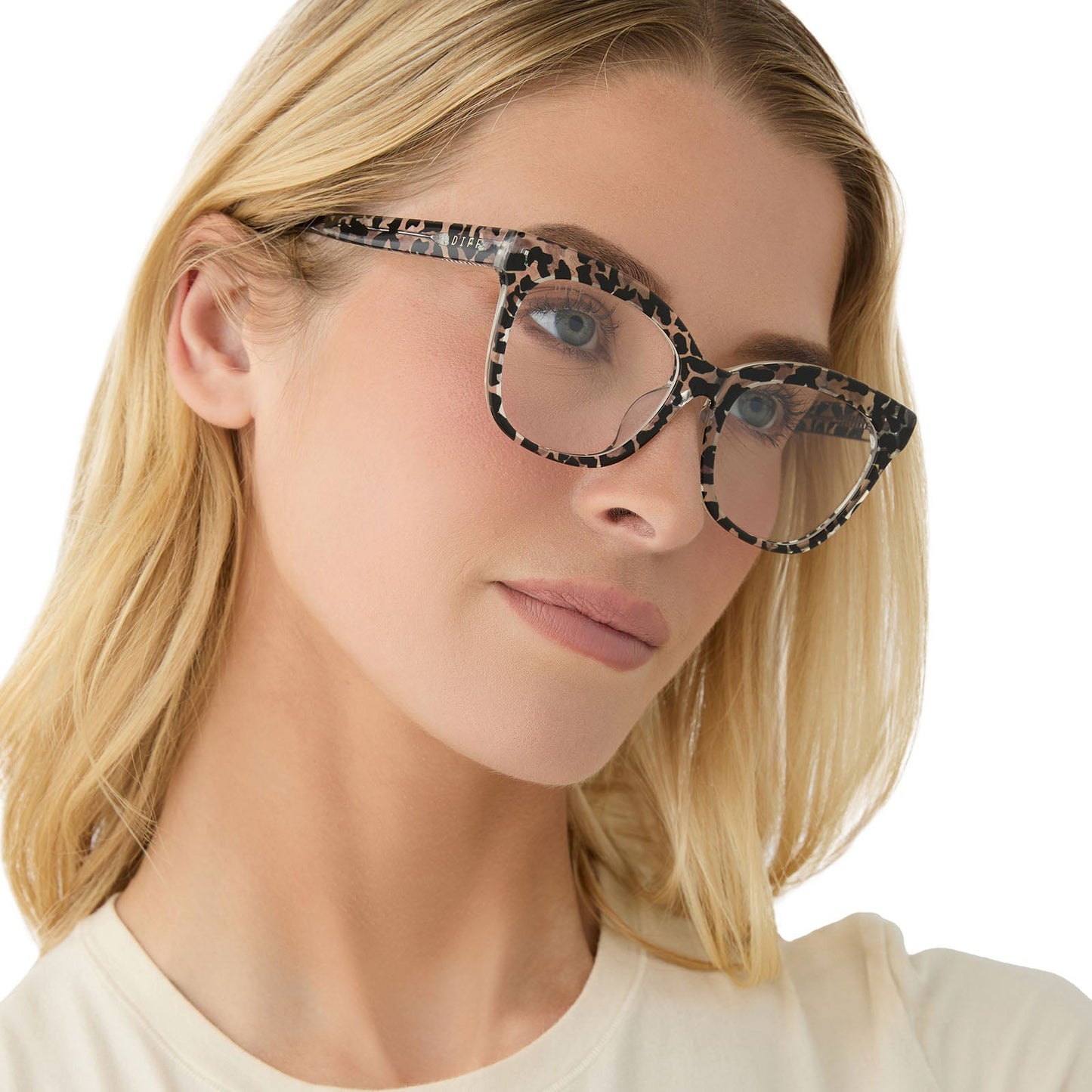 WINSTON - CLEAR LEOPARD + PRESCRIPTION GLASSES