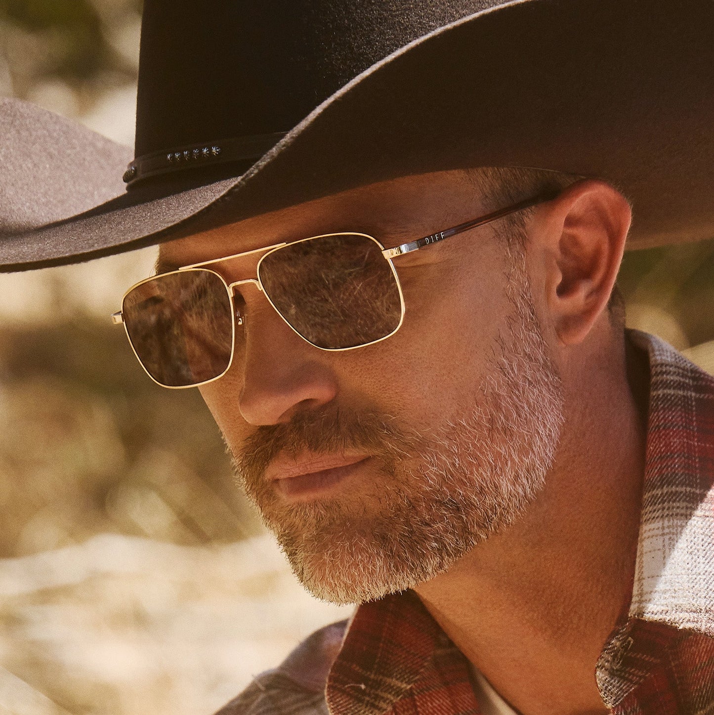 RIP WHEELER - WESTERN GOLD + MARBLED BROWN W BOLD BROWN + POLARIZED SUNGLASSES