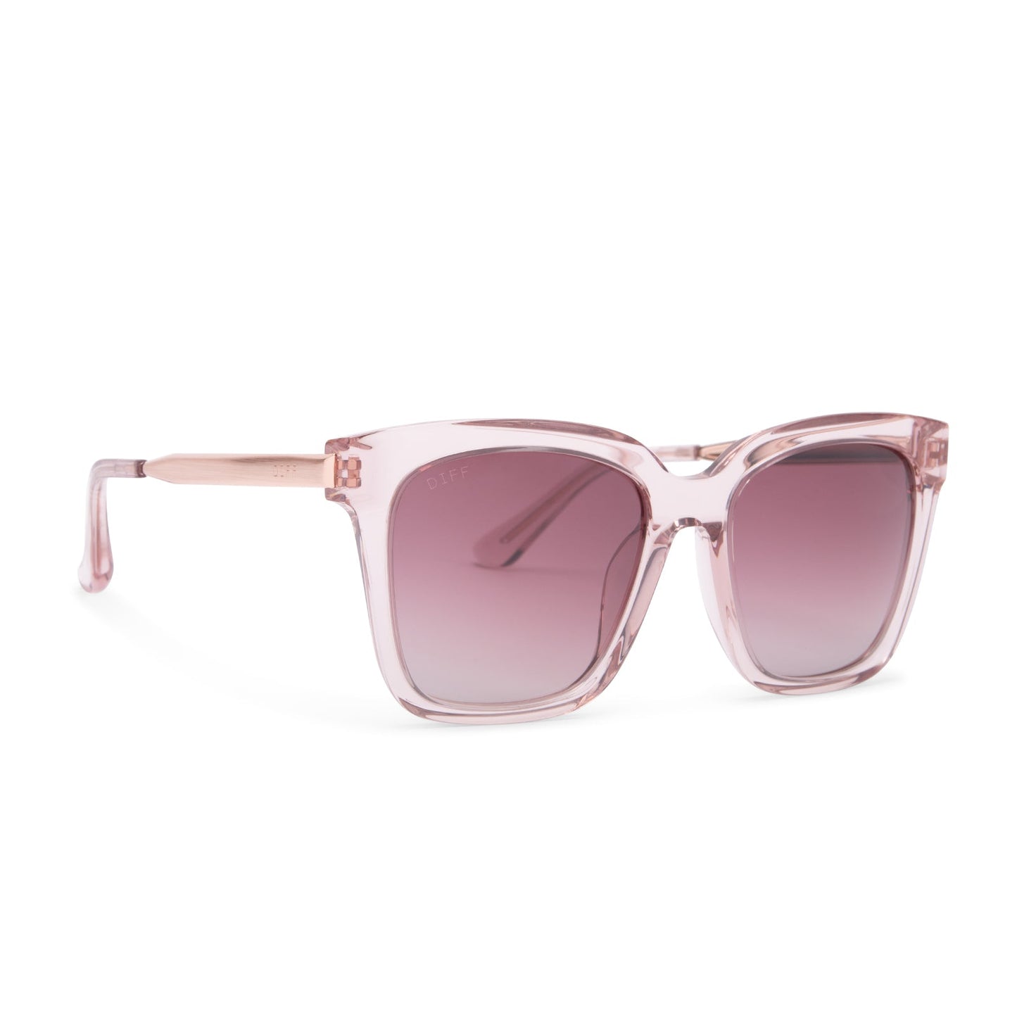 BELLA - LIGHT PINK CRYSTAL + WINE GRADIENT SUNGLASSES