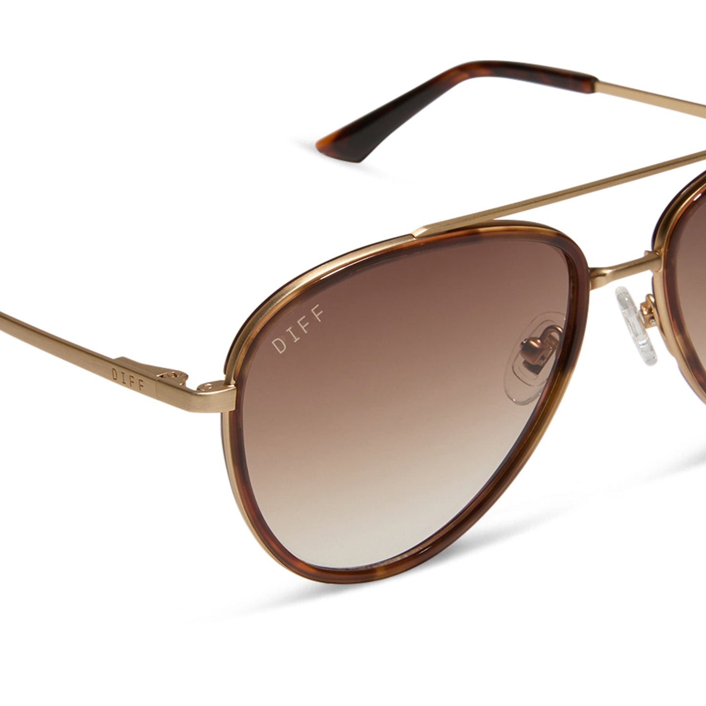 BEVERLIN - OZZY + BRUSHED GOLD + BROWN GRADIENT SUNGLASSES