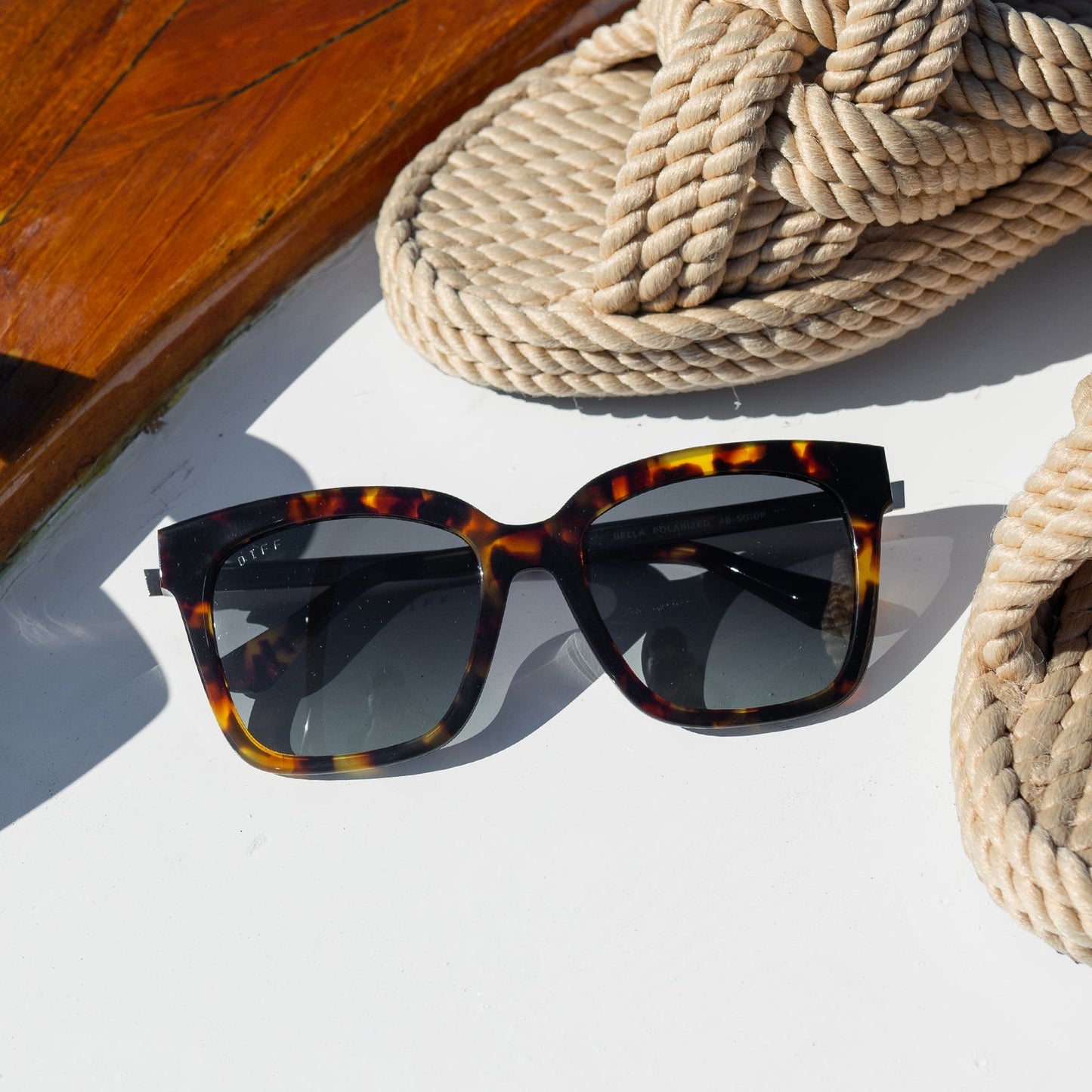 BELLA - AMBER TORTOISE + STEEL GRADIENT + POLARIZED SUNGLASSES