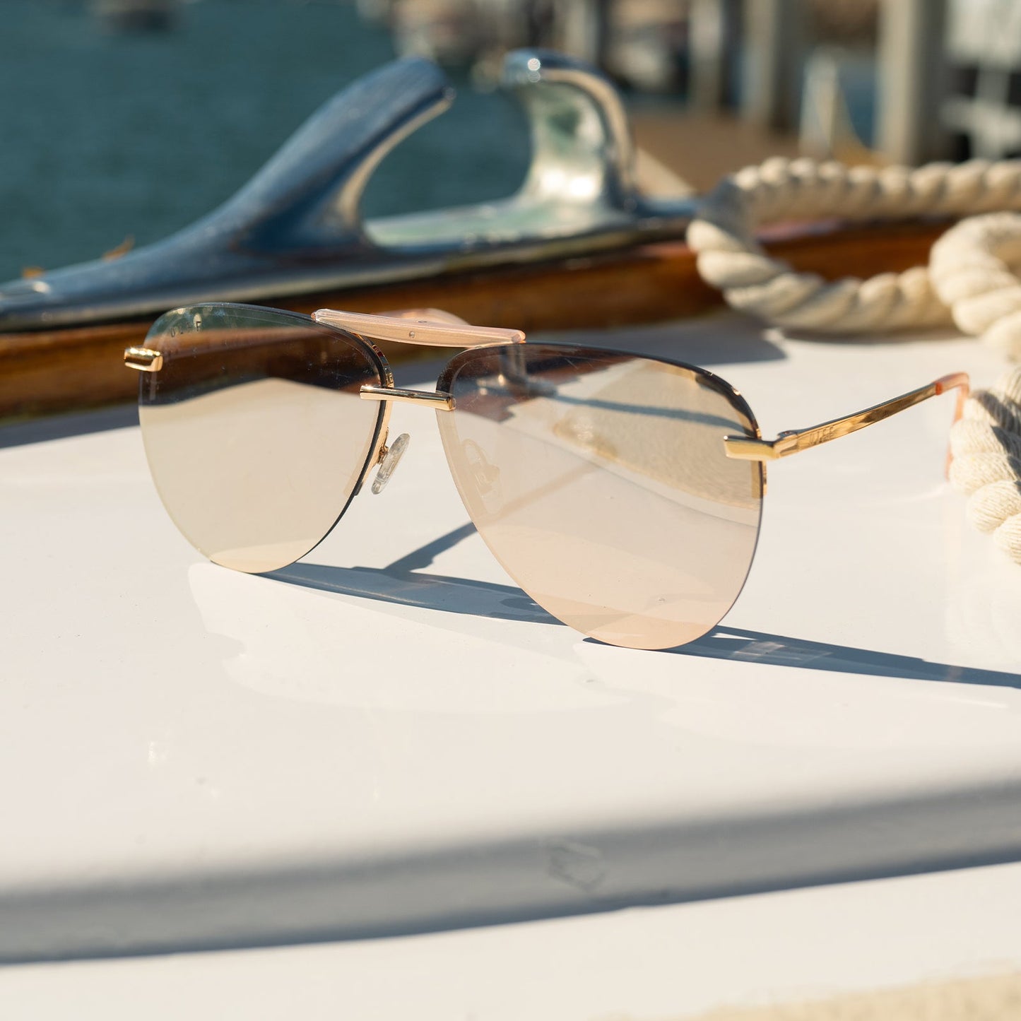 TAHOE - BRUSHED GOLD + GOLD MIRROR SUNGLASSES