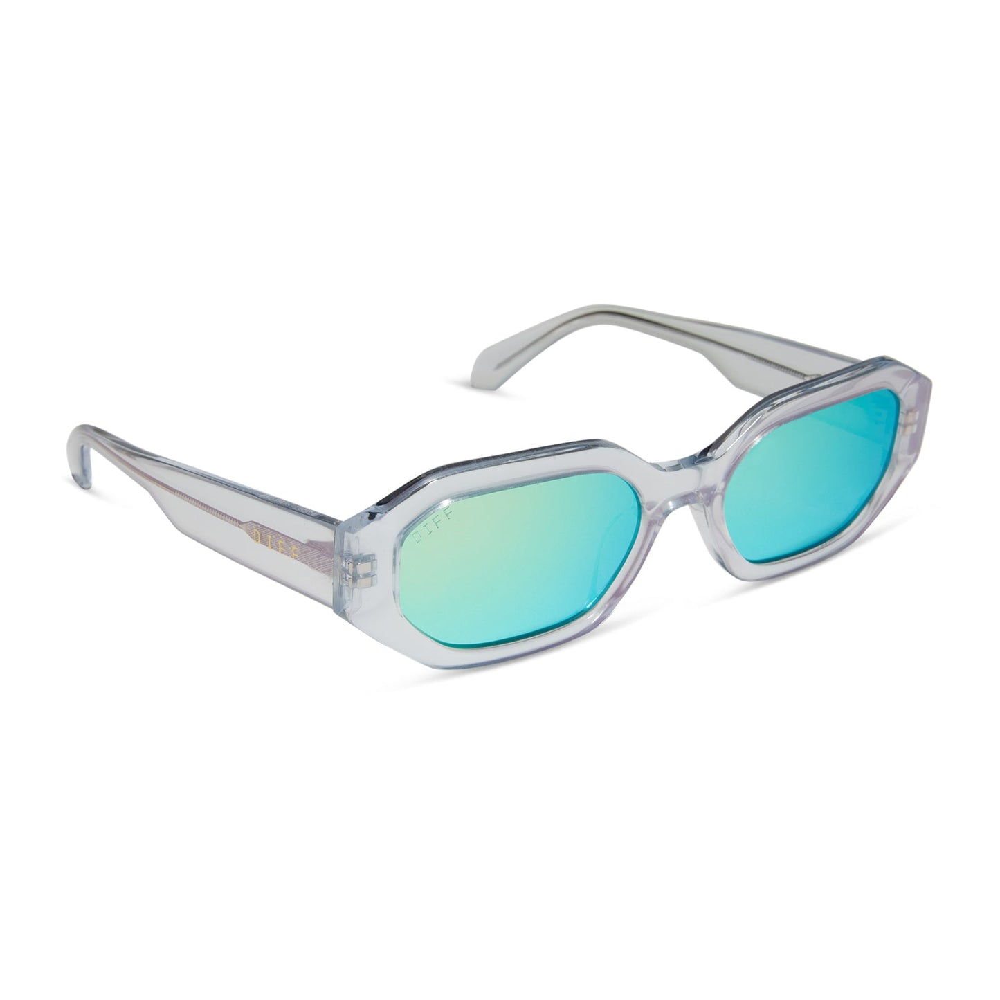 ALLEGRA - OPALESCENT TURQUOISE + TURQUOISE ICE MIRROR SUNGLASSES