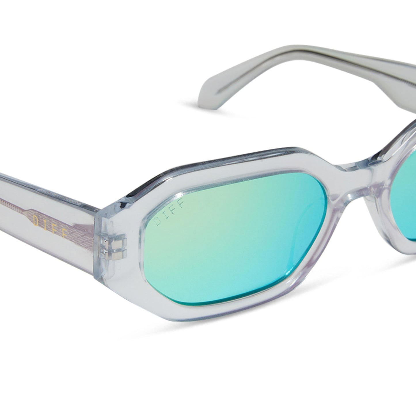 ALLEGRA - OPALESCENT TURQUOISE + TURQUOISE ICE MIRROR SUNGLASSES