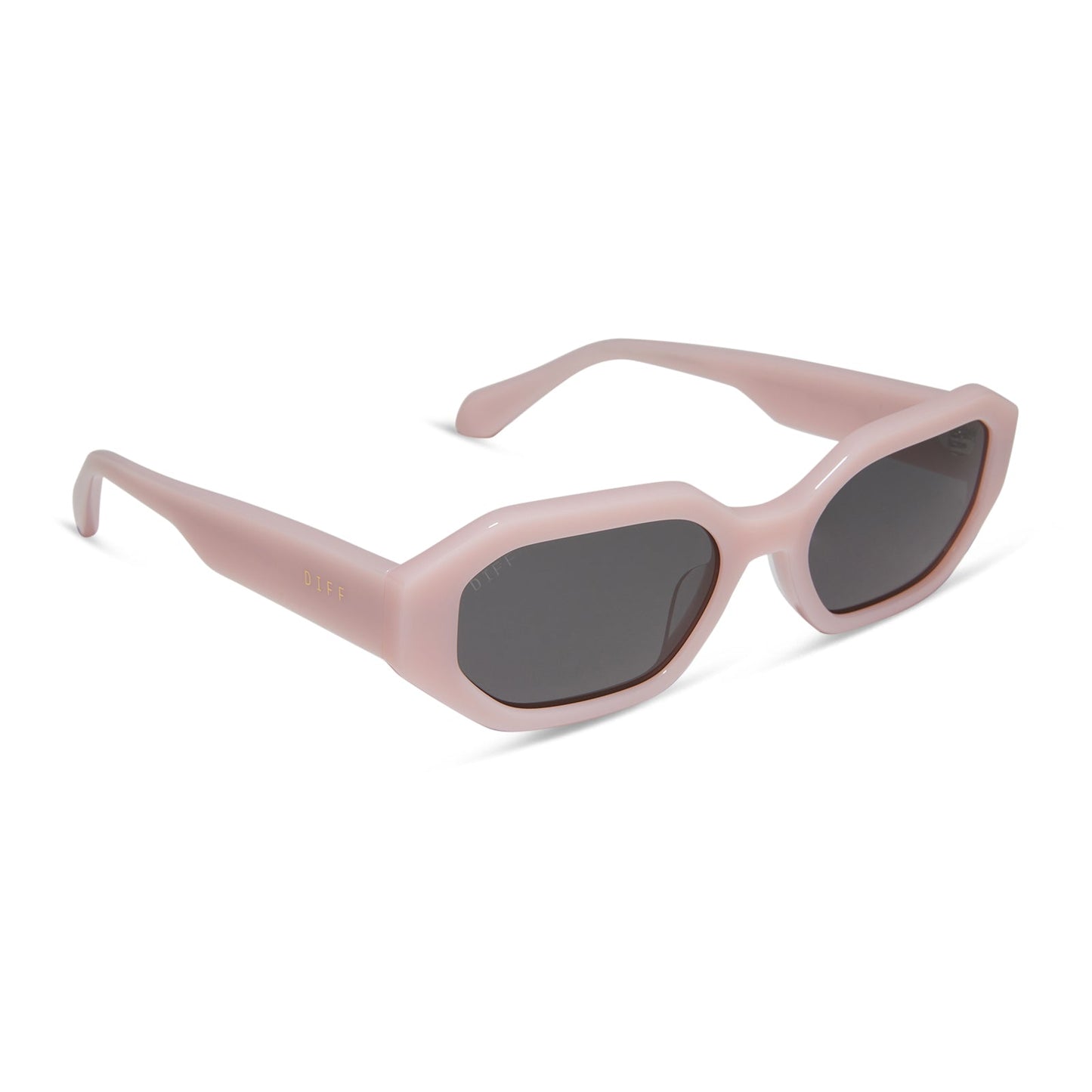 ALLEGRA - PINK VELVET + GREY + POLARIZED SUNGLASSES