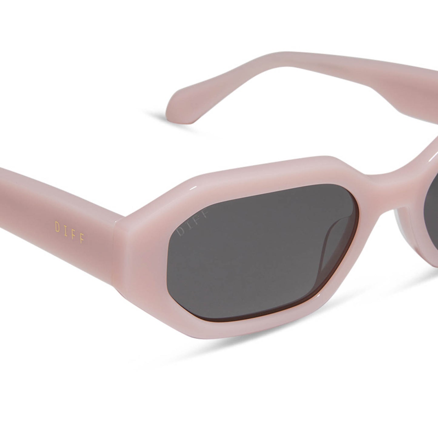 ALLEGRA - PINK VELVET + GREY + POLARIZED SUNGLASSES