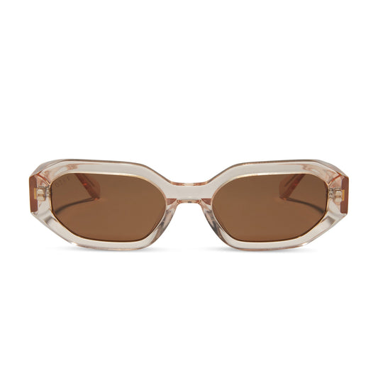 ALLEGRA - VINTAGE ROSE CRYSTAL + BROWN SUNGLASSES