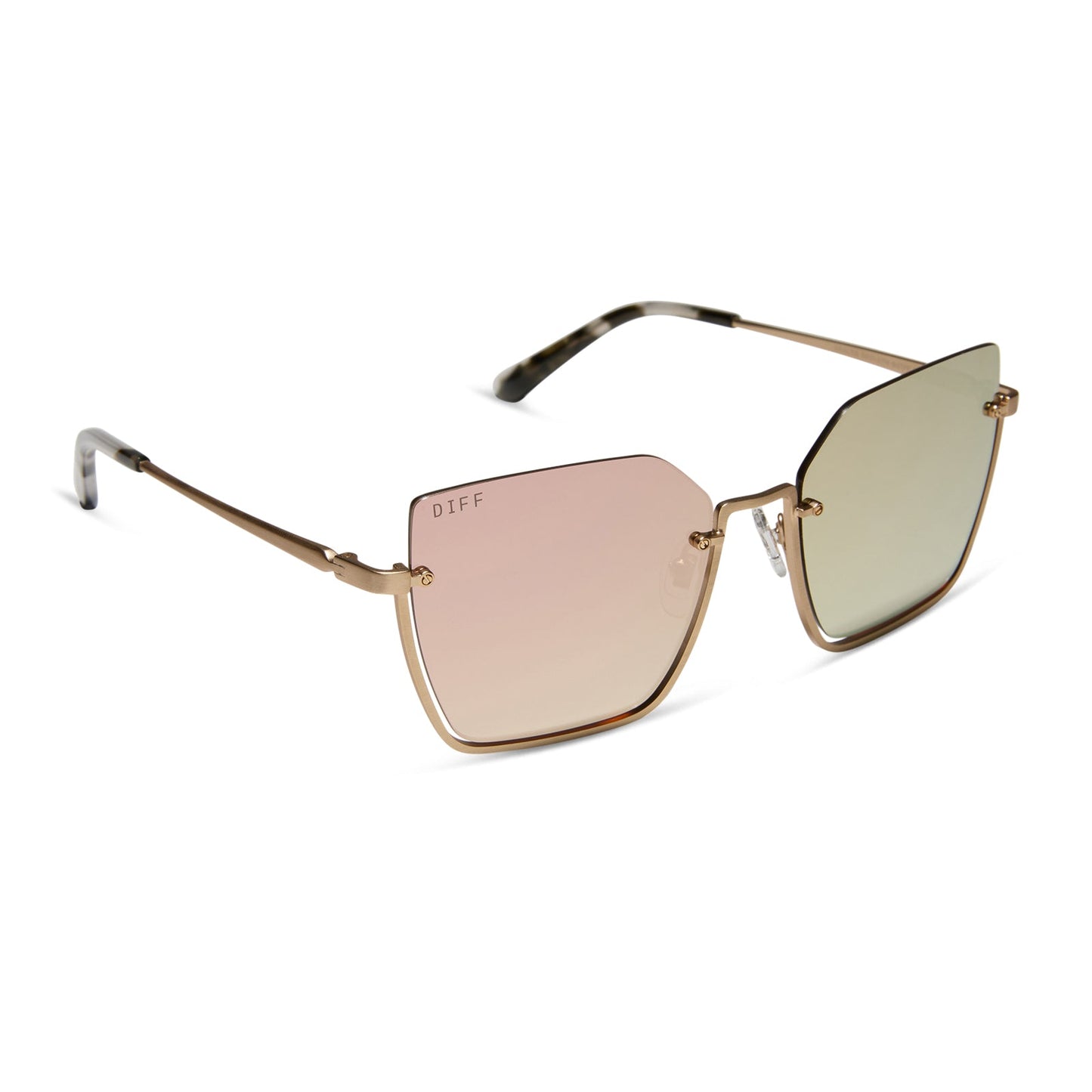 ANALISE - BRUSHED GOLD W KOMBU TEMPLE TIPS + TAUPE MIRROR + POLARIZED SUNGLASSES