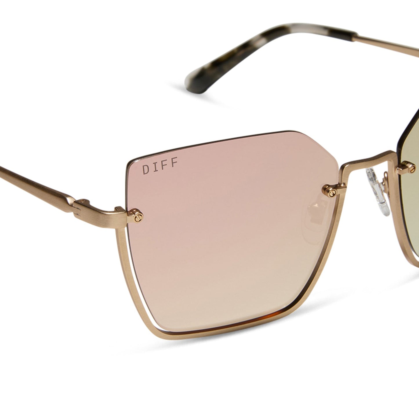 ANALISE - BRUSHED GOLD W KOMBU TEMPLE TIPS + TAUPE MIRROR + POLARIZED SUNGLASSES