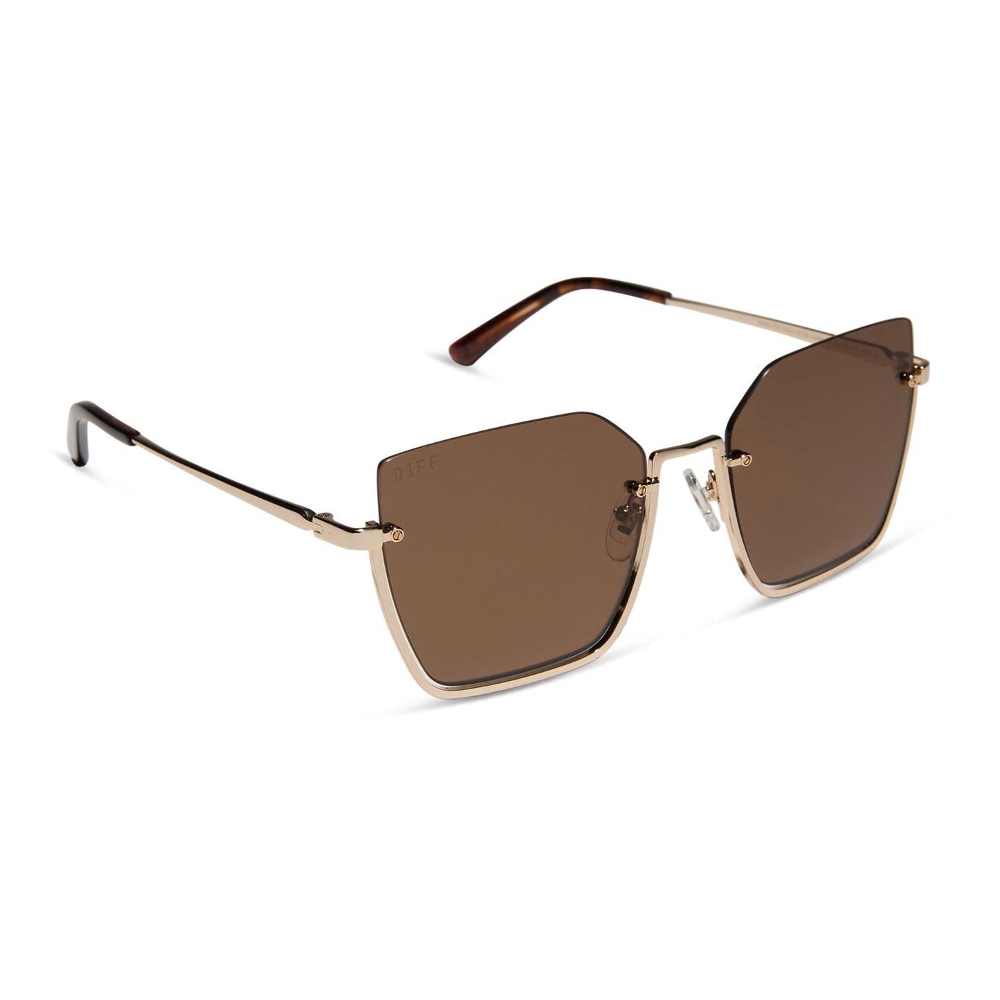 ANALISE - GOLD W SEQUOIA TORT TEMPLE TIPS + BROWN POLARIZED SUNGLASSES