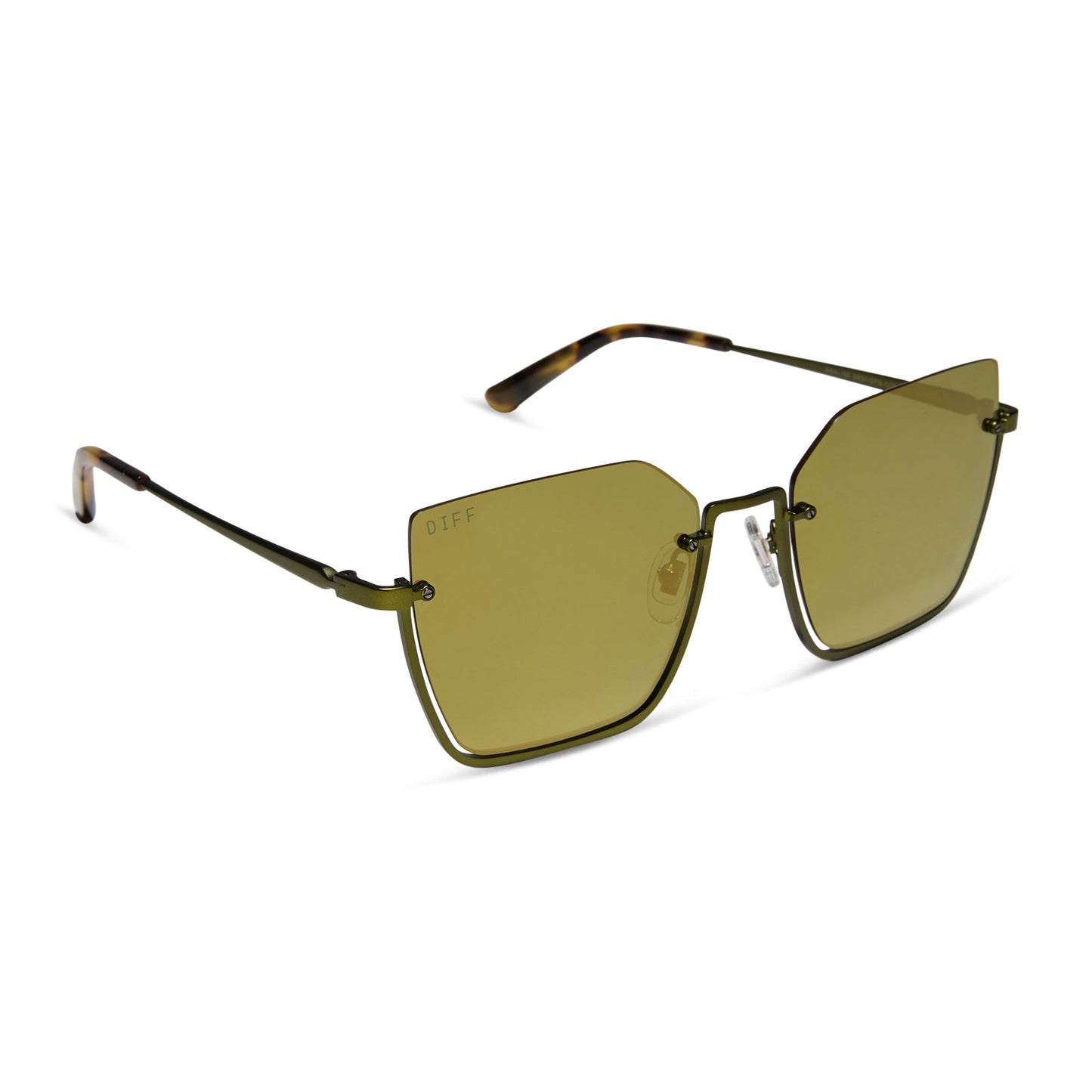 ANALISE - MOSS METAL W BROWN KOMBU TEMPLE TIPS + MOSS MIRROR SUNGLASSES