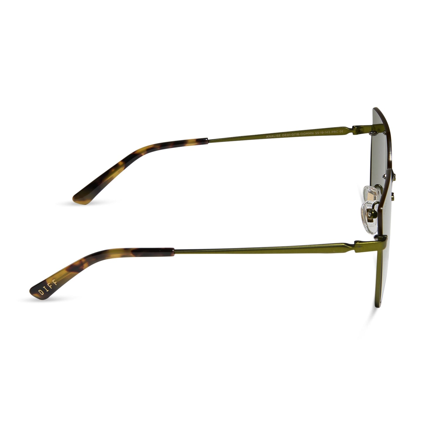 ANALISE - MOSS METAL W BROWN KOMBU TEMPLE TIPS + MOSS MIRROR SUNGLASSES