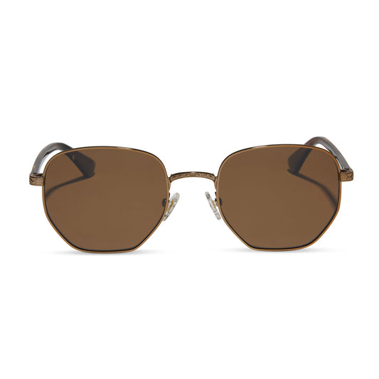 JESSIE JAMES DECKER - JJD + COPPER METAL + BROWN FLASH + POLARIZED SUNGLASSES