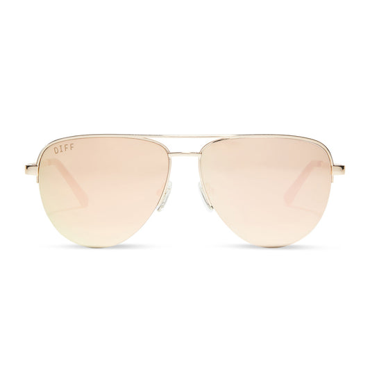 AUGUST - GOLD + PEACH MIRROR SUNGLASSES