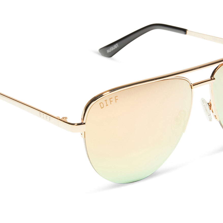 AUGUST - GOLD + PEACH MIRROR SUNGLASSES