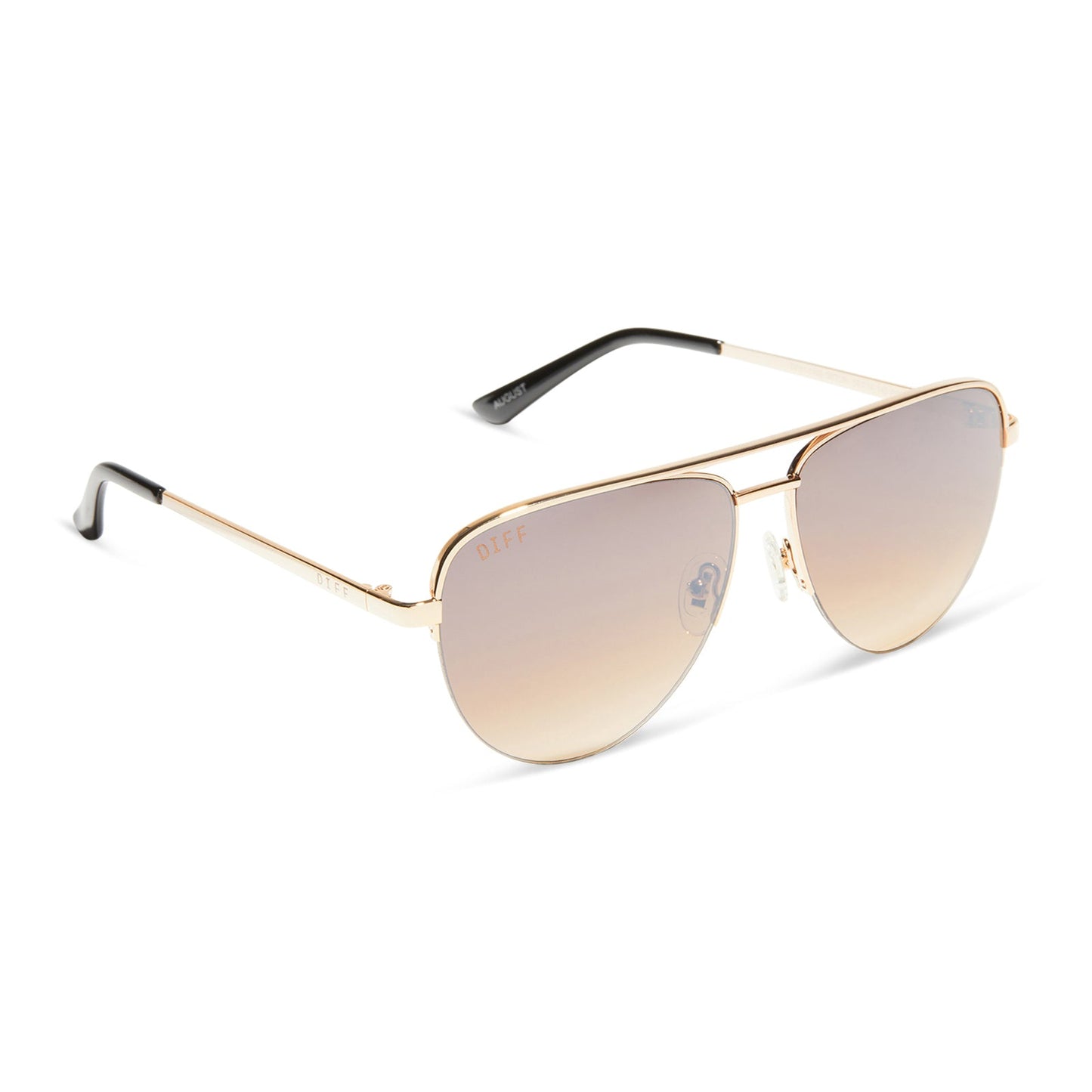 AUGUST - GOLD + TAUPE ROSE MIRROR SUNGLASSES