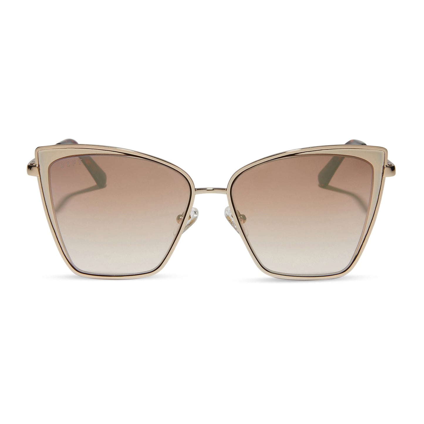 BECKY - GOLD + FLASH BROWN GRADIENT SUNGLASSES