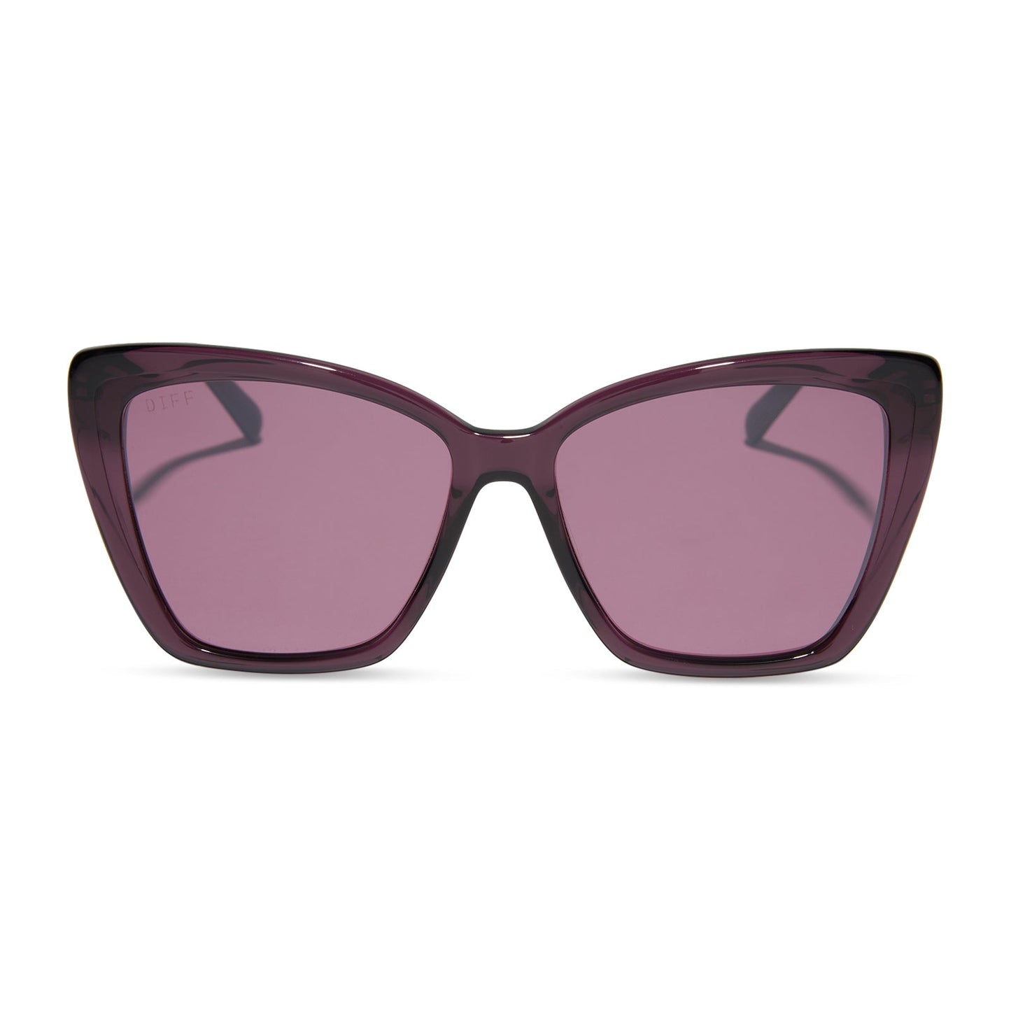 BECKY II - BLACK + AUBERGINE TEMPLE TIPS + AUBERGINE W SILVER FLASH + POLARIZED SUNGLASSES