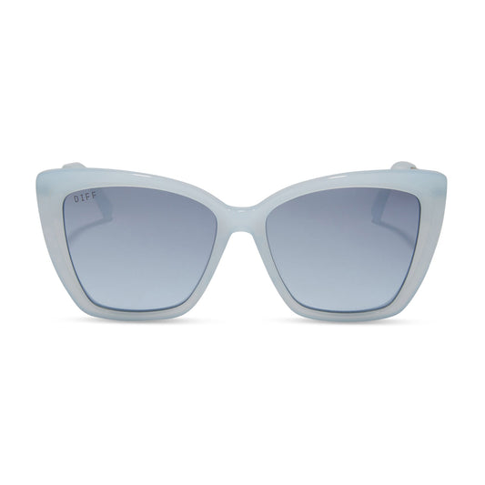 BECKY II - BLUE DUST + BLUE GRADIENT FLASH SUNGLASSES