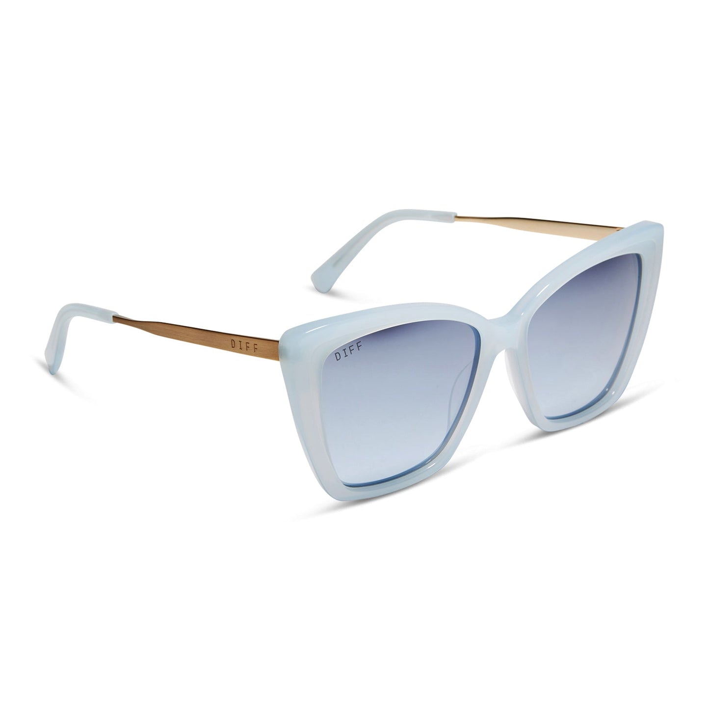 BECKY II - BLUE DUST + BLUE GRADIENT FLASH SUNGLASSES