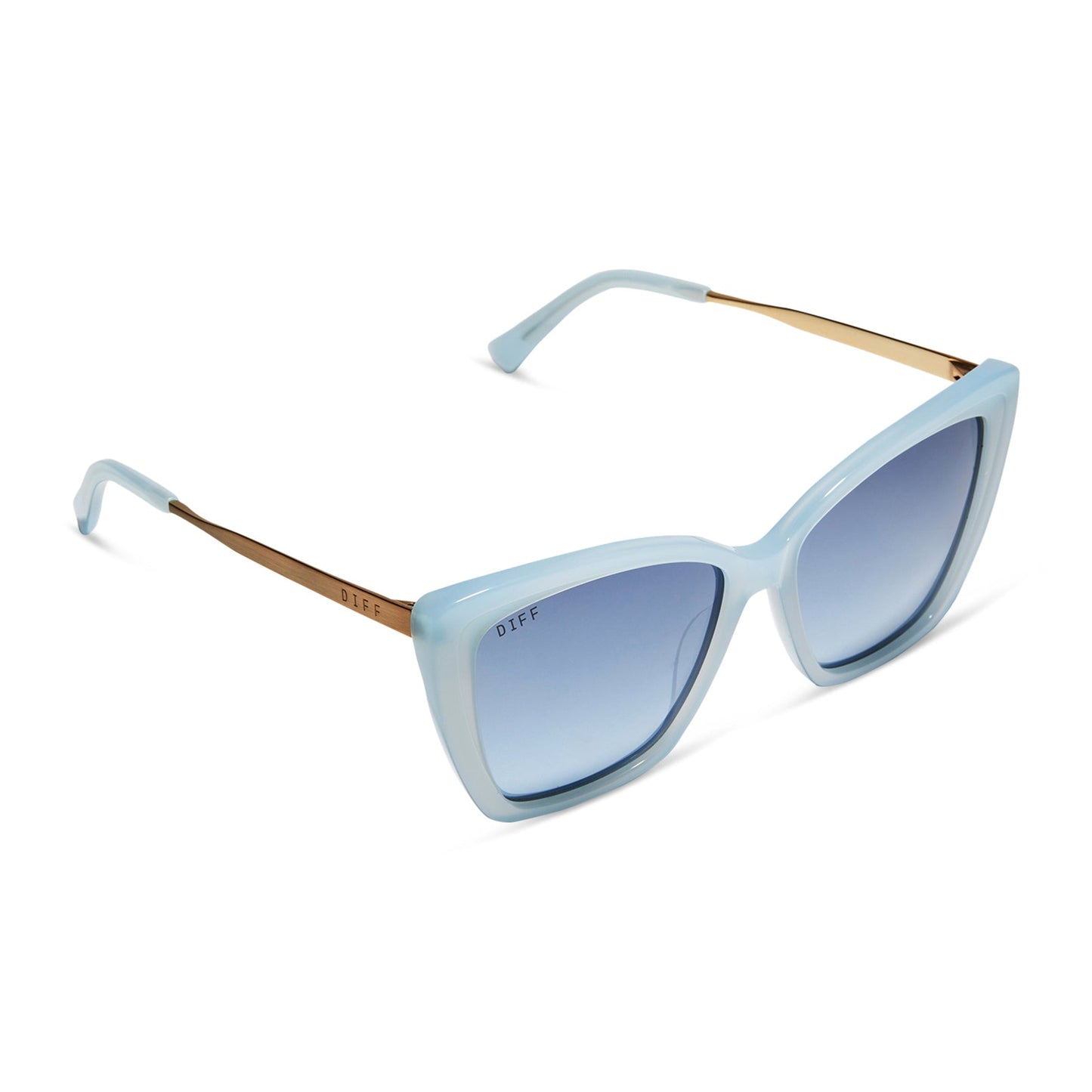 BECKY II - BLUE DUST + BLUE GRADIENT FLASH SUNGLASSES