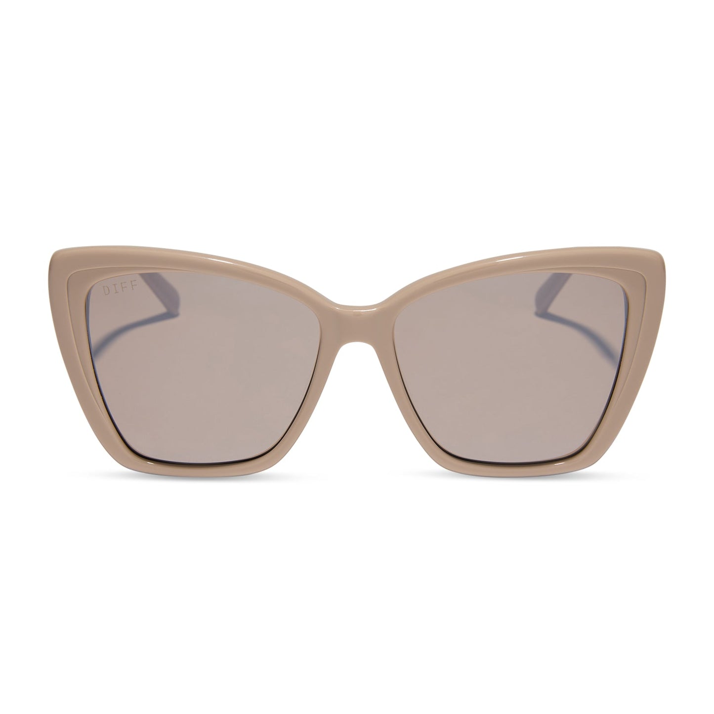 BECKY II - BRUSHED GOLD + ALMOND SILVER FLASH SUNGLASSES