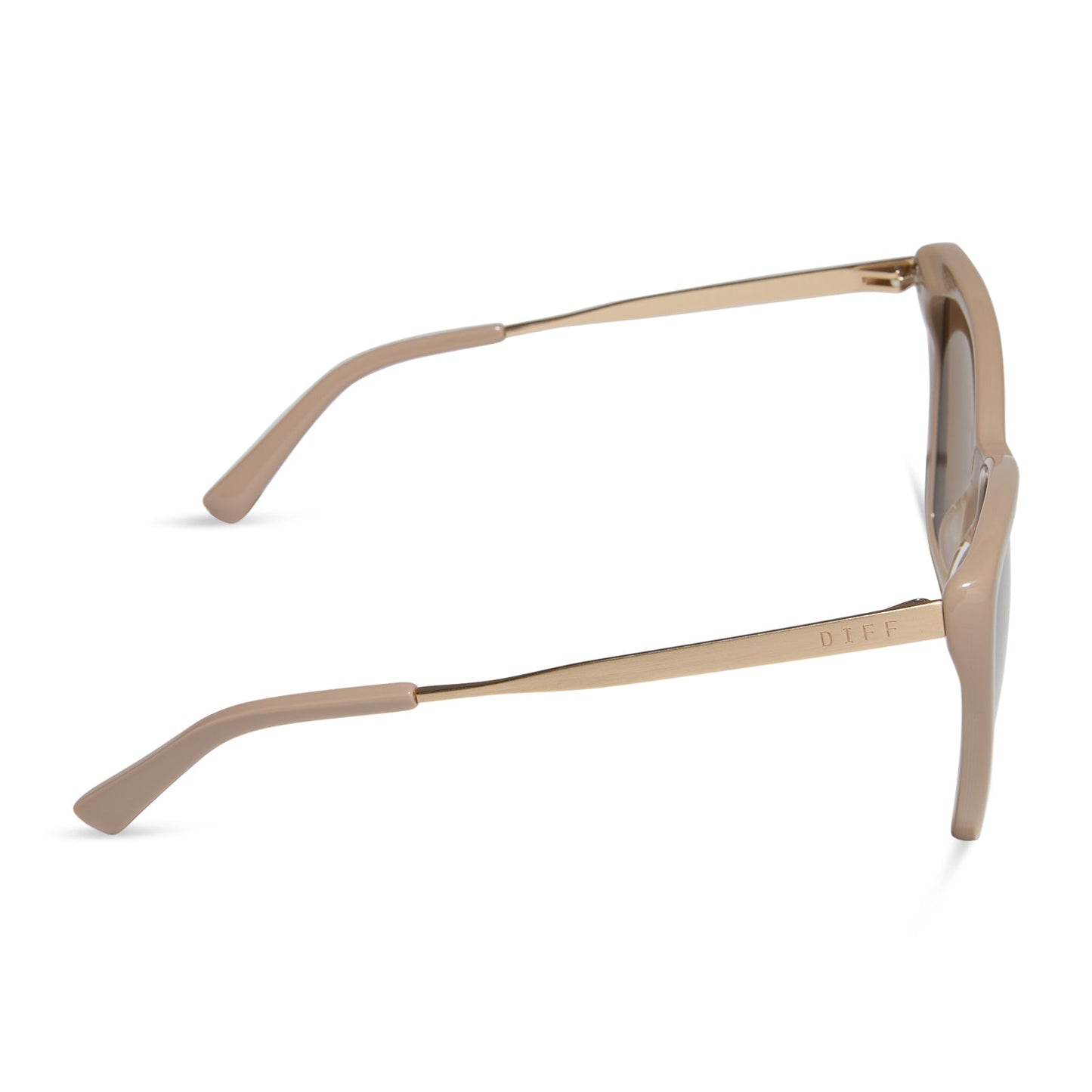 BECKY II - BRUSHED GOLD + ALMOND SILVER FLASH SUNGLASSES