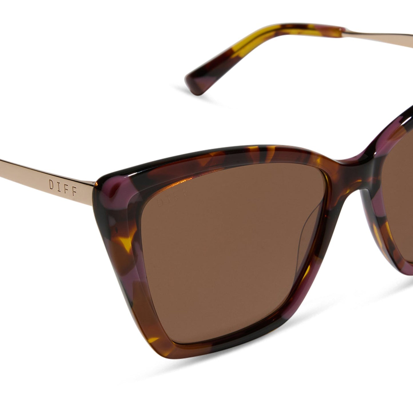 BECKY II - GOLD + TORINO TORTOISE TEMPLE TIPS + BROWN + POLARIZED SUNGLASSES