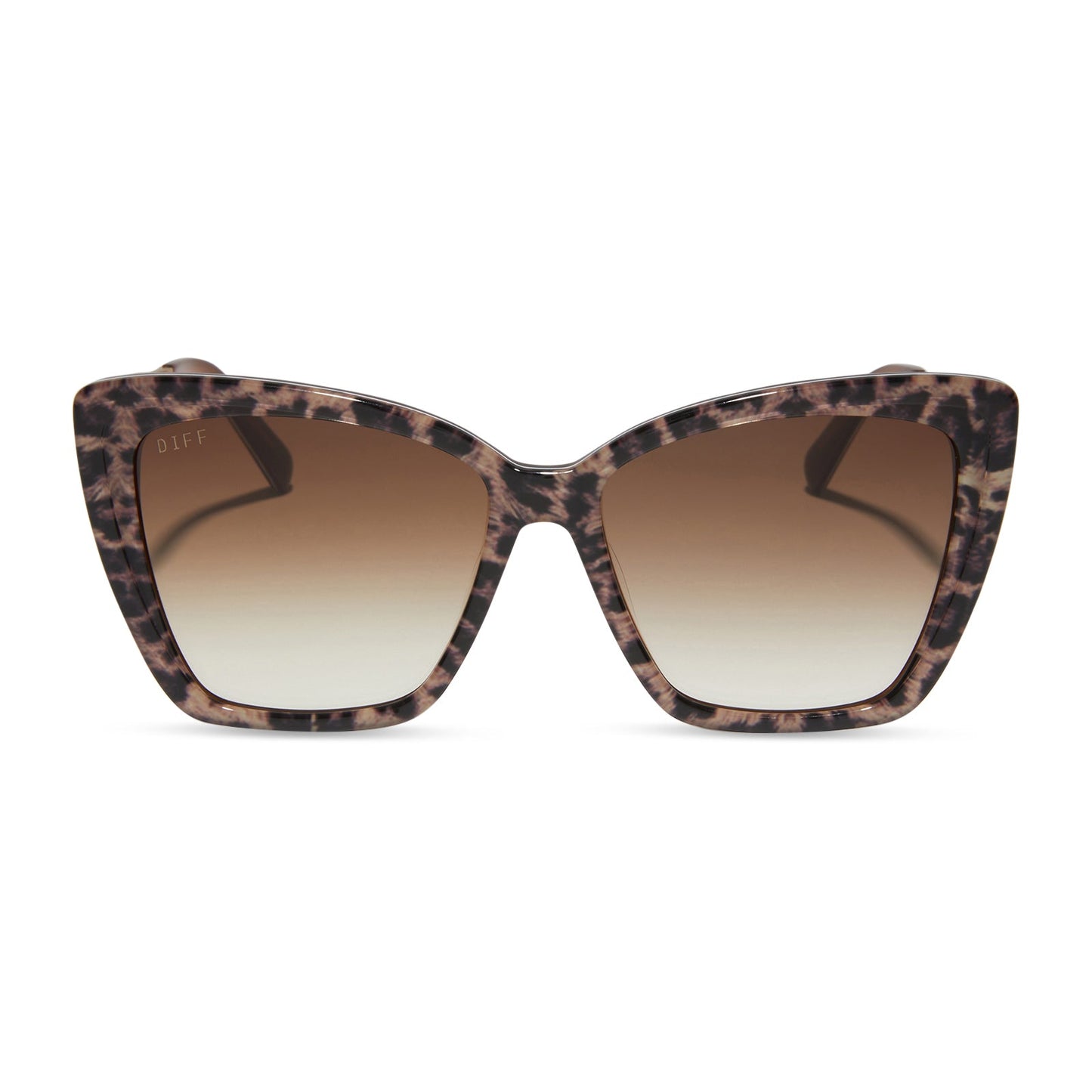 BECKY II - LEOPARD TORTOISE + BROWN GRADIENT SUNGLASSES