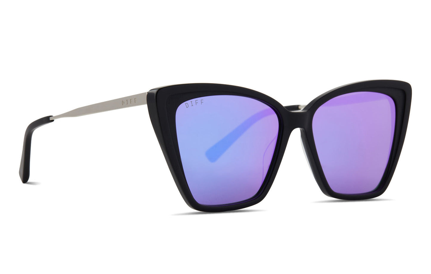 BECKY II - MATTE BLACK + PURPLE MIRROR + POLARIZED SUNGLASSES