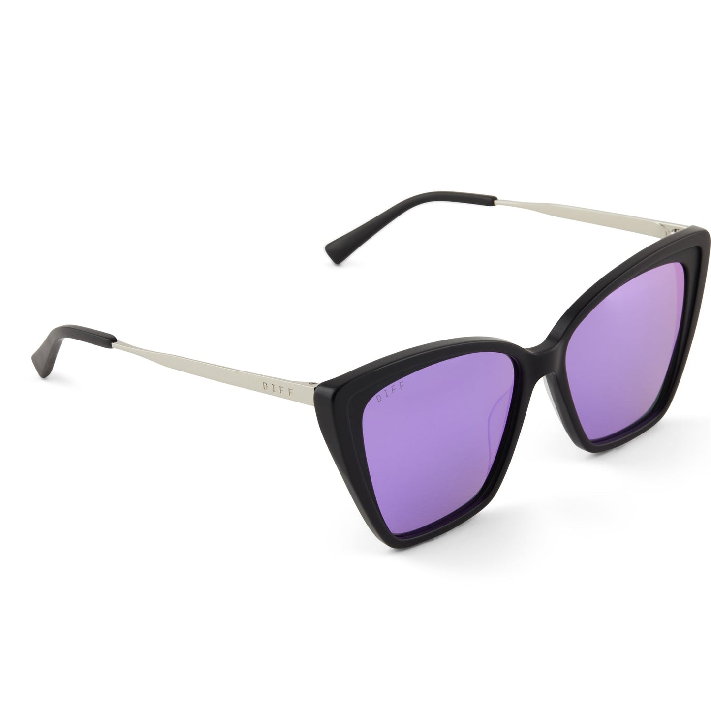 BECKY II - MATTE BLACK + PURPLE MIRROR + POLARIZED SUNGLASSES