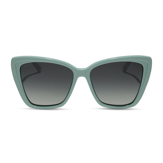 BECKY II - STEEL TEAL + GREY GRADIENT SUNGLASSES