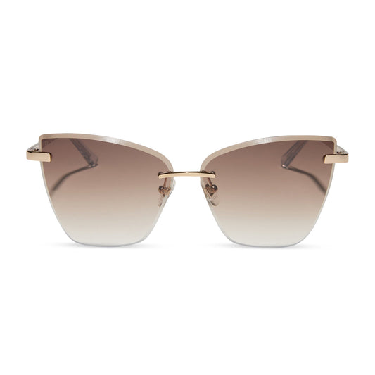 BECKY V - GOLD + BROWN GRADIENT SUNGLASSES